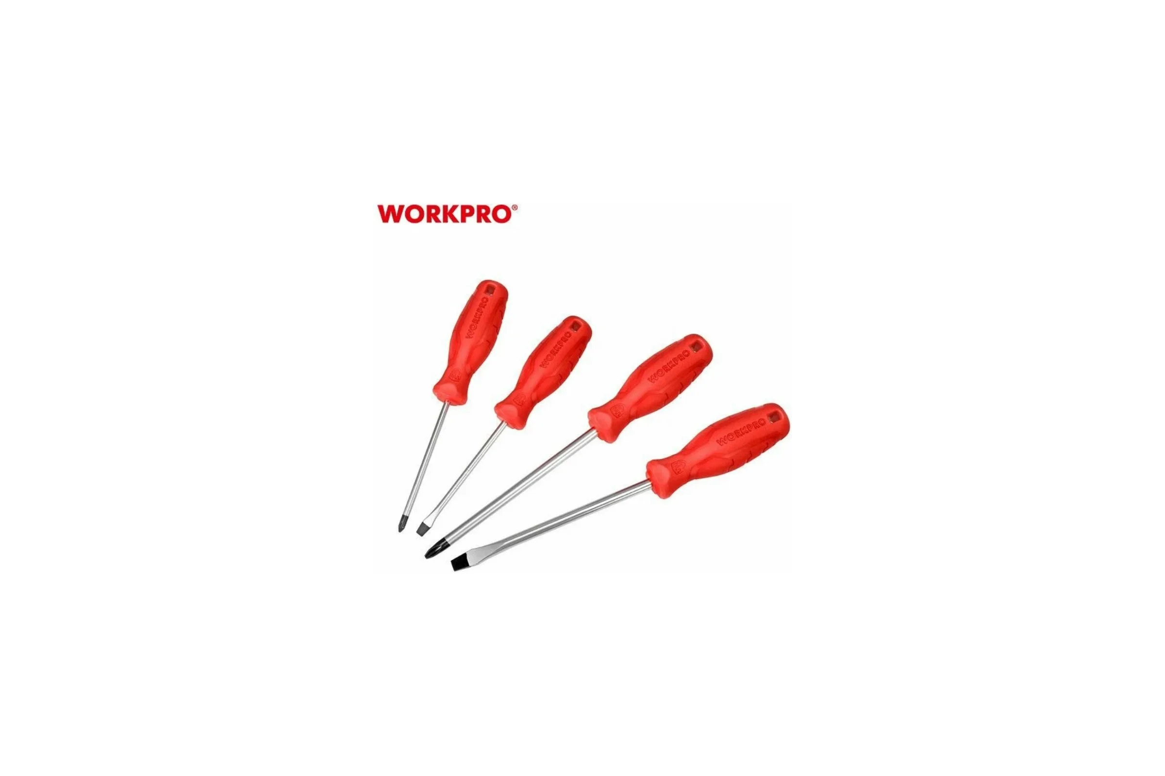 Набор отверток WORKPRO 6шт., CR-V 3x75, 5.5x100, 6.5x150мм; PH0x75, PH1x100, PH2x100мм WP200501
