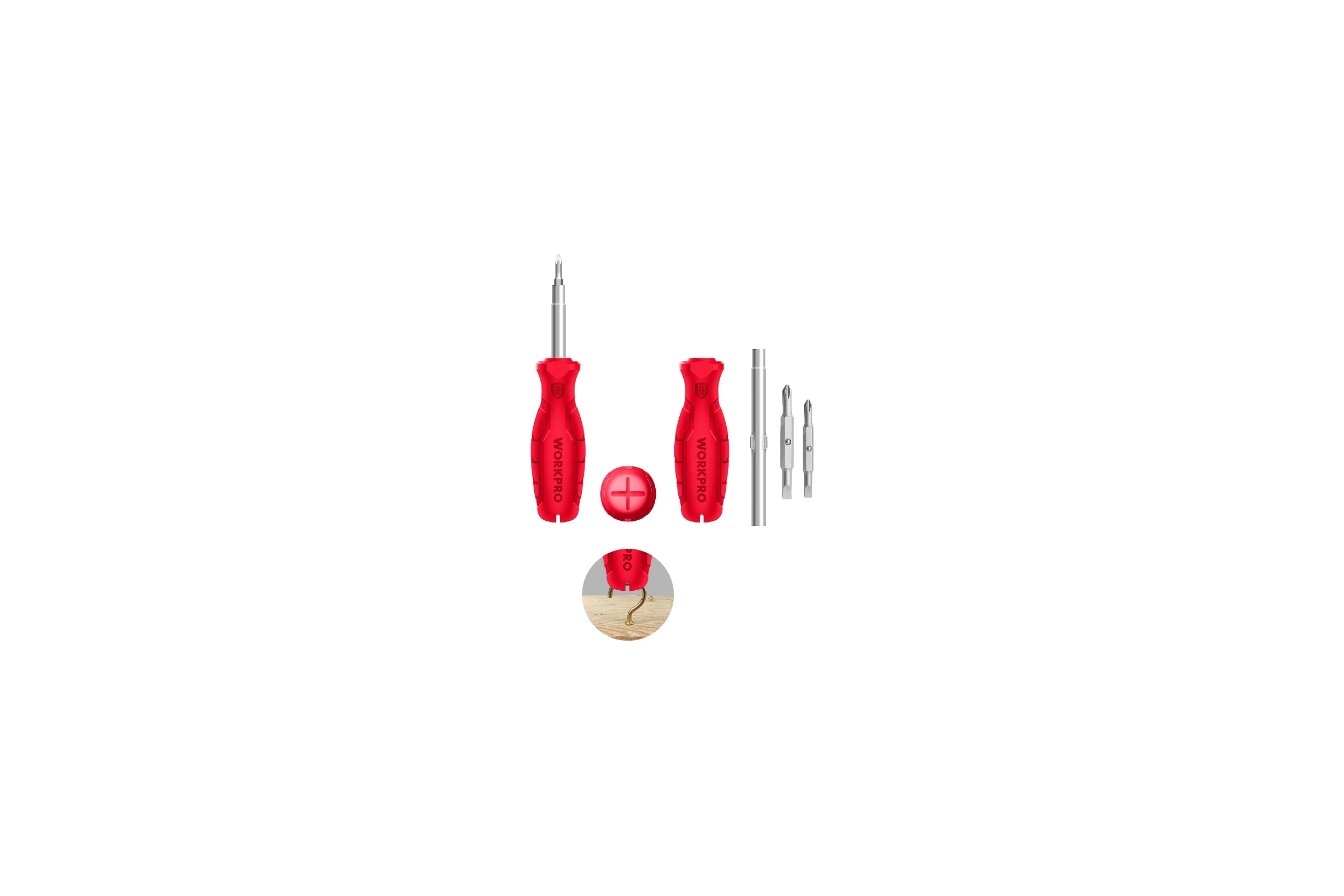 Отвертка 6В1 WORKPRO 5мм, 6мм, PH1, PH2 WP221066
