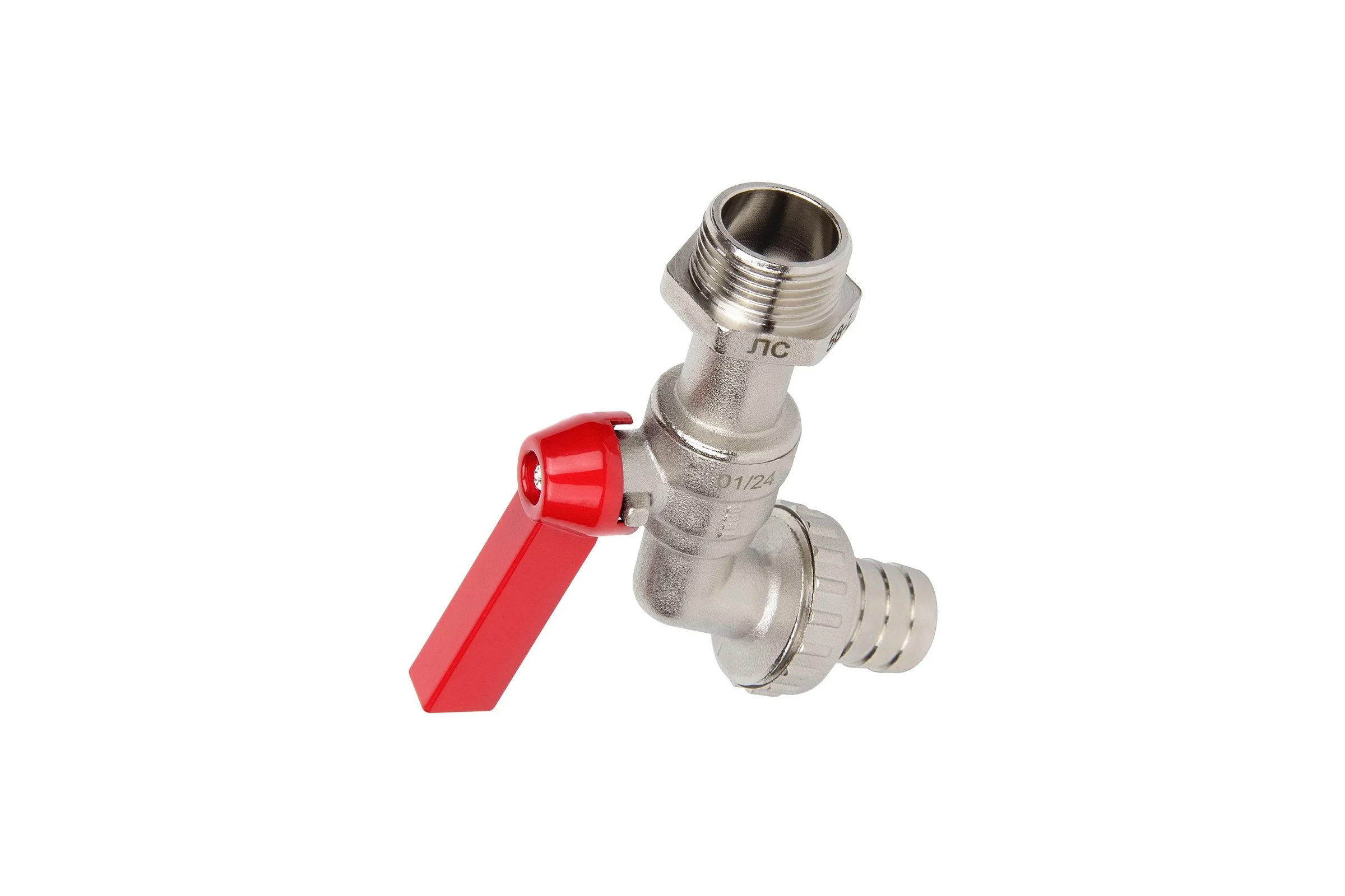 Кран шаровой поливочный с латунным штуцером TEBO НАР 1/2" T-КШ.П.555.12.КР.CN