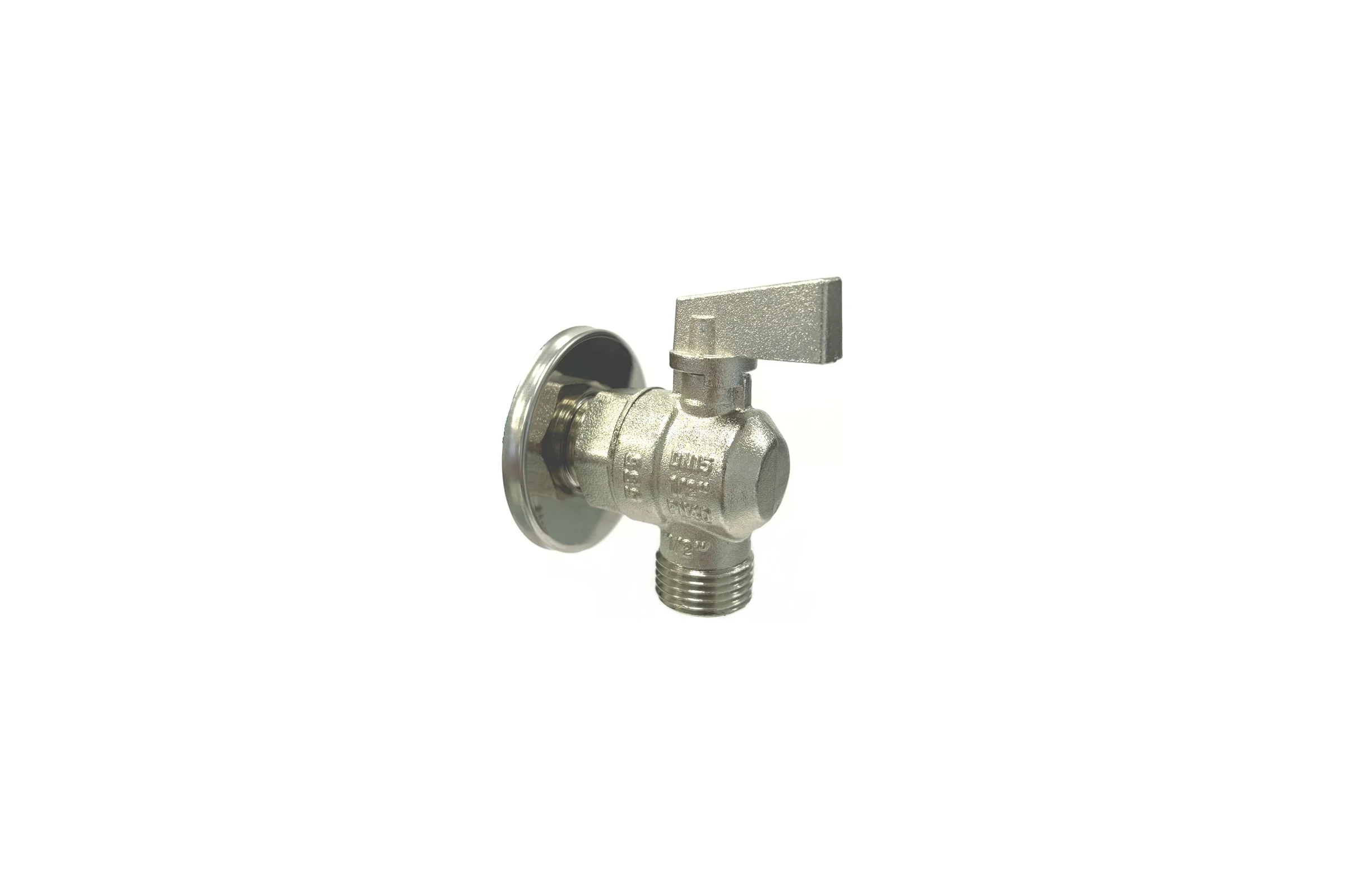 Кран шаровой для сантехнических приборов угловой TEBO НАР/НАР 1/2"х1/2" с отражателем T-КШ.С.555.1212.ХР.CN