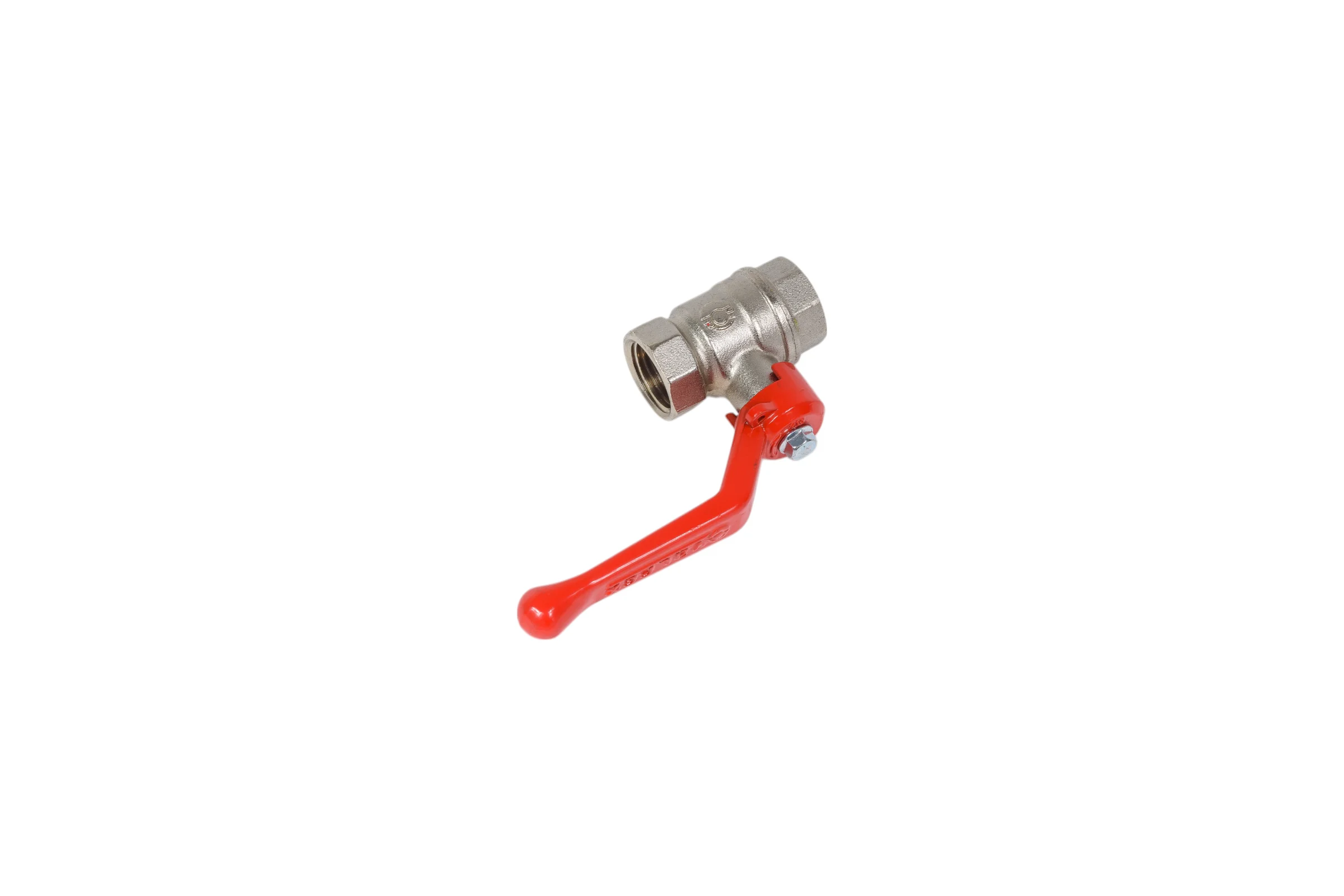 Кран шаровой для воды Valfex N/P59 1/2" ВР/ВР ручка-рычаг, латунный никелированный 11Б27фт1М(96/24) VF.214.NR1.012.N/P59.Bir
