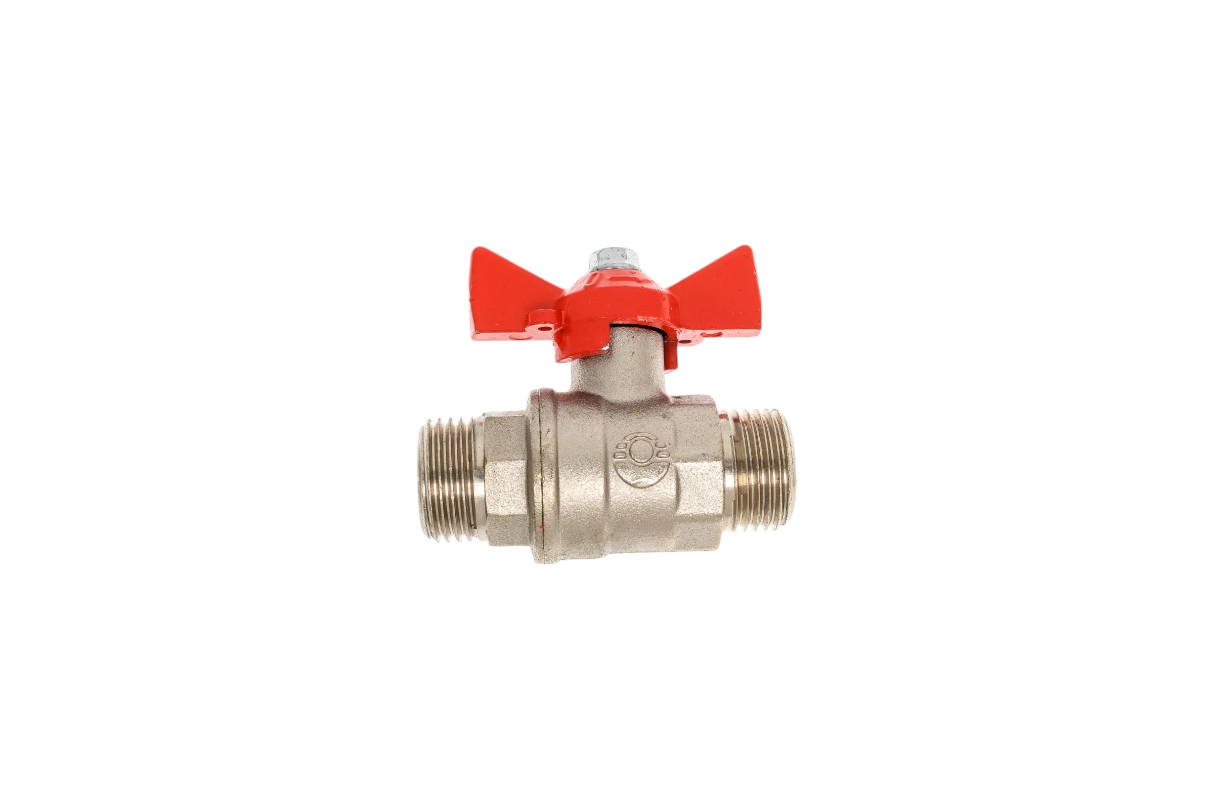 Кран шаровой для воды Valfex N/P59 1/2" НР/НР руч. бабочка, латунный никелированный 11Б27фт1М(96/24) VF.219.NB1.012.N/P59.Bir