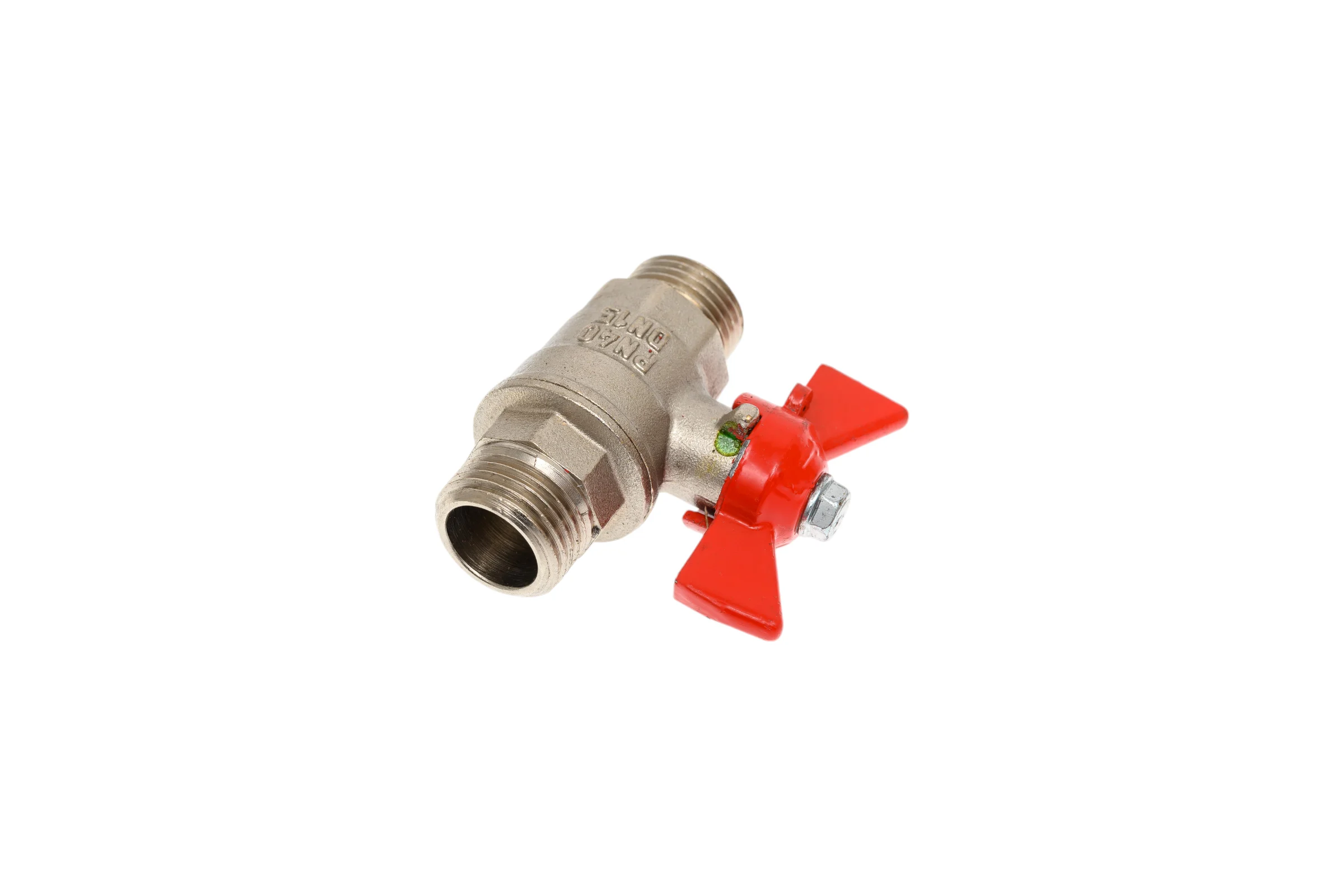 Кран шаровой для воды Valfex N/P59 1/2" НР/НР руч. бабочка, латунный никелированный 11Б27фт1М(96/24) VF.219.NB1.012.N/P59.Bir
