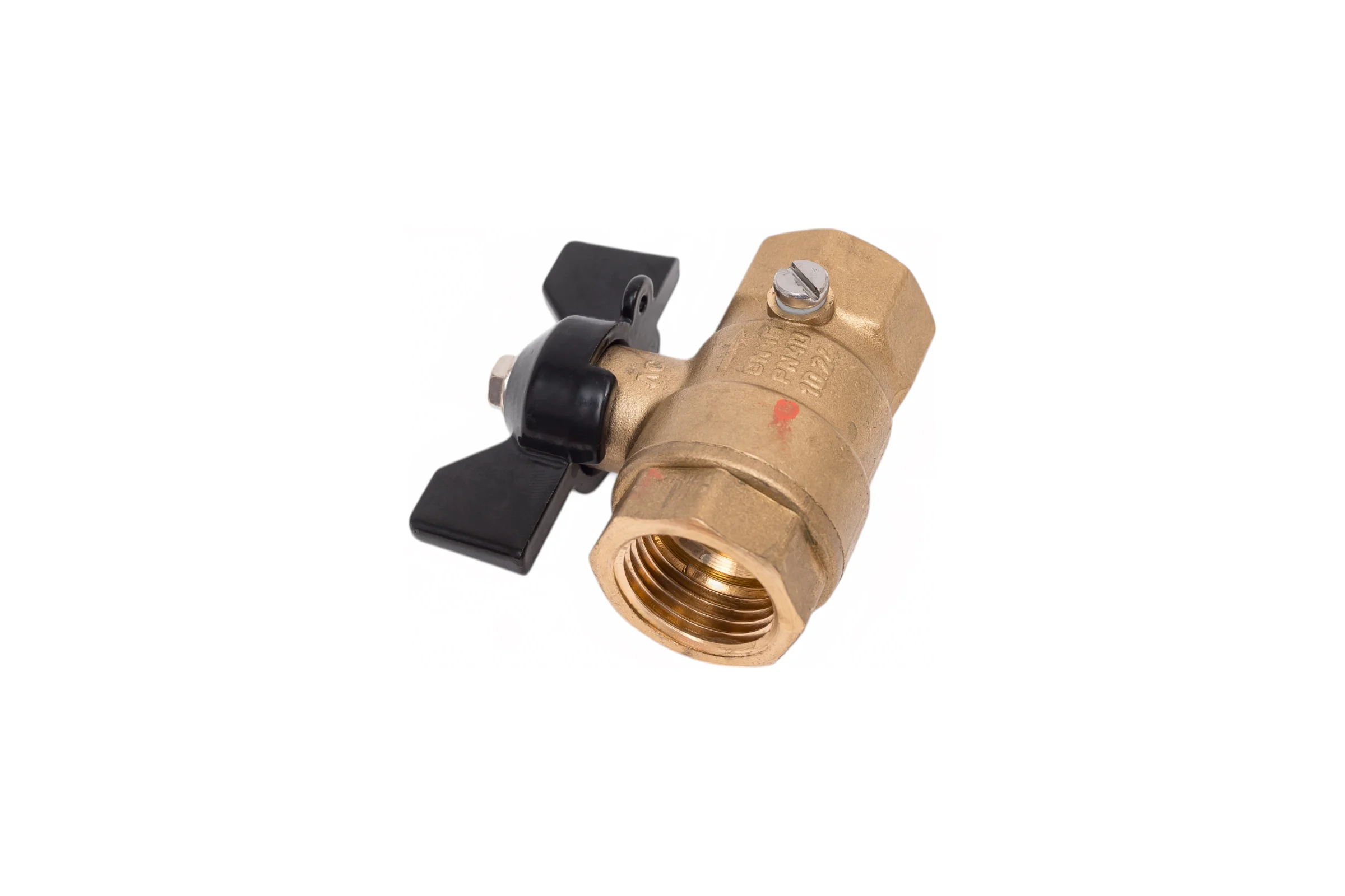Шаровой кран для манометра LD PRIDE 1/2''вн - 1/2''вн с бабочкой, со спуском 554760
