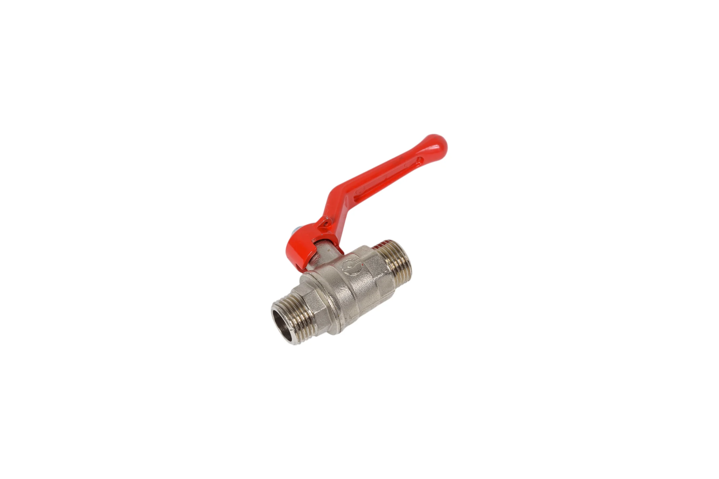 Шаровой кран для воды Valfex N/P59 1/2" НР/НР ручка-рычаг, латунный никелерованный 11Б27фт1М(96/24) VF.220.NR1.012.N/P59.Bir