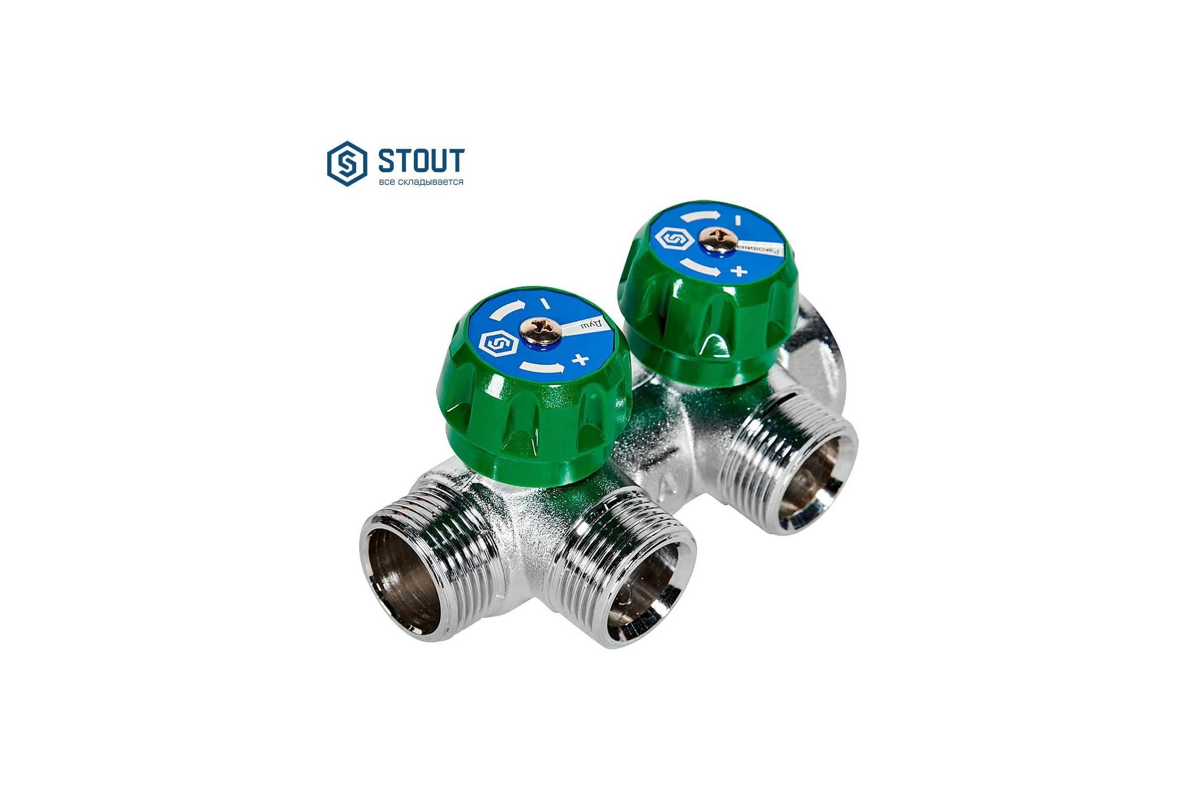 Регулирующий коллектор STOUT 3/4, 2 отвода 3/4ЕК SMB-6850-343402 RG008UJF3O1AHM