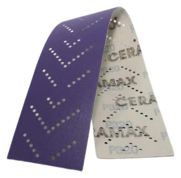 Абразивные полоски 70*420 мм CERAMAX PURPLE PAPER, multiholes, P180, 50 шт. 1CRX1084