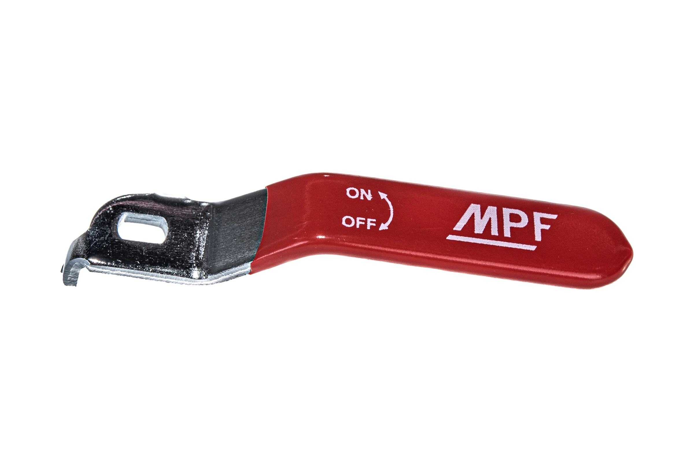 Ручка для шарового крана MPF длинная, усиленная, для крана, 1/2" - 3/4", прорезиненная КРАСНАЯ, MP ИС.131178