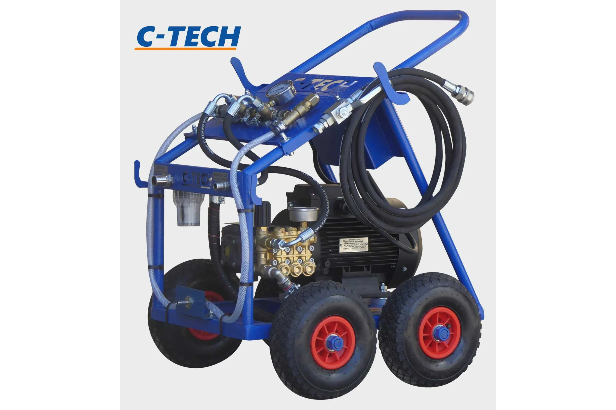 Установка опрессовочная в/давления C-TECH DN1520 (140 бар, до 1200 л/ч, 5.5 кВт, 380 В) мобильная NP1520ET3E4BP2P1 DN1520ET3E4BP2P1