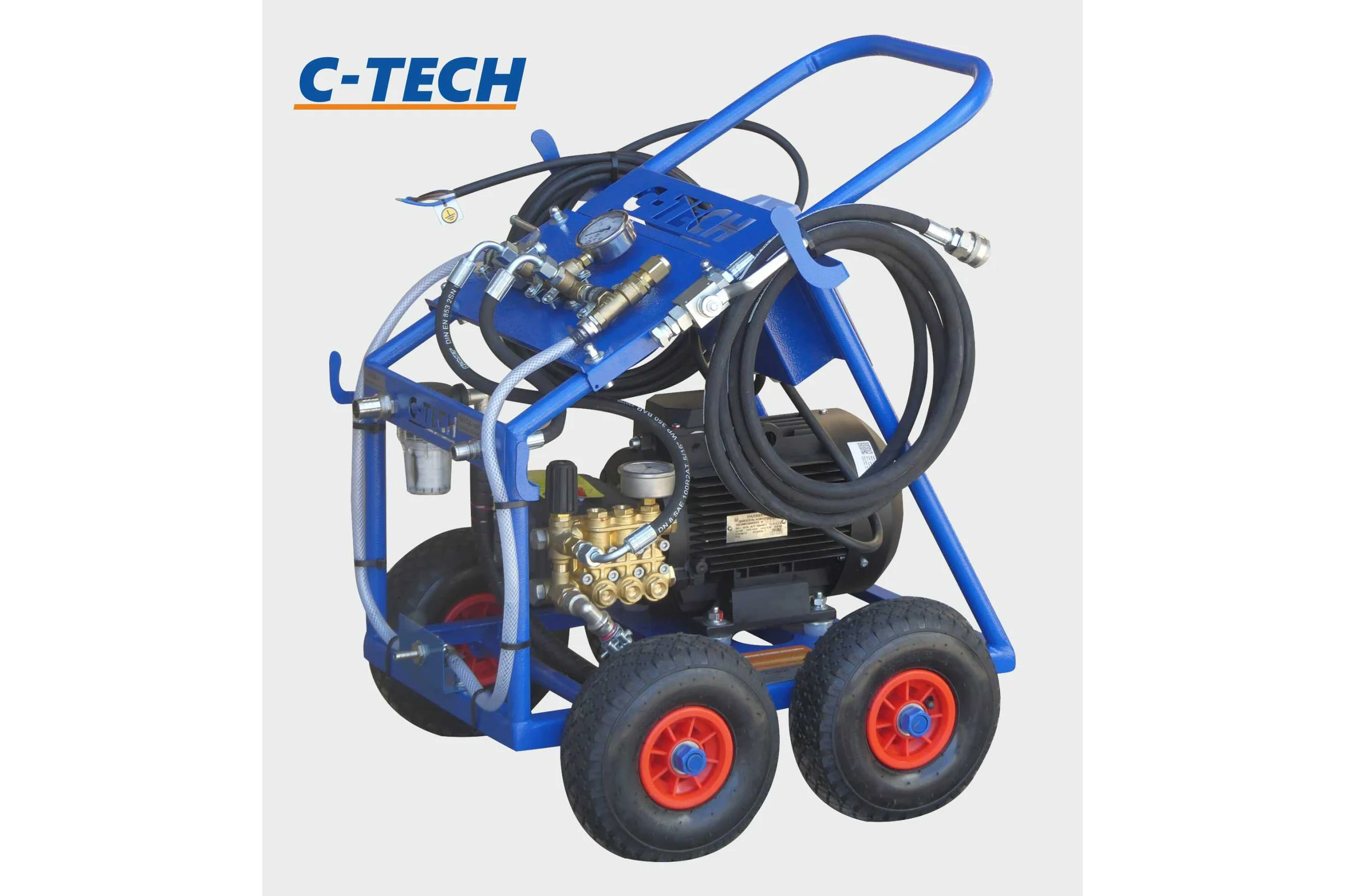 Установка опрессовочная в/давления C-TECH DN1520 (140 бар, до 1200 л/ч, 5.5 кВт, 380 В) мобильная NP1520ET3E4BP2P1 DN1520ET3E4BP2P1