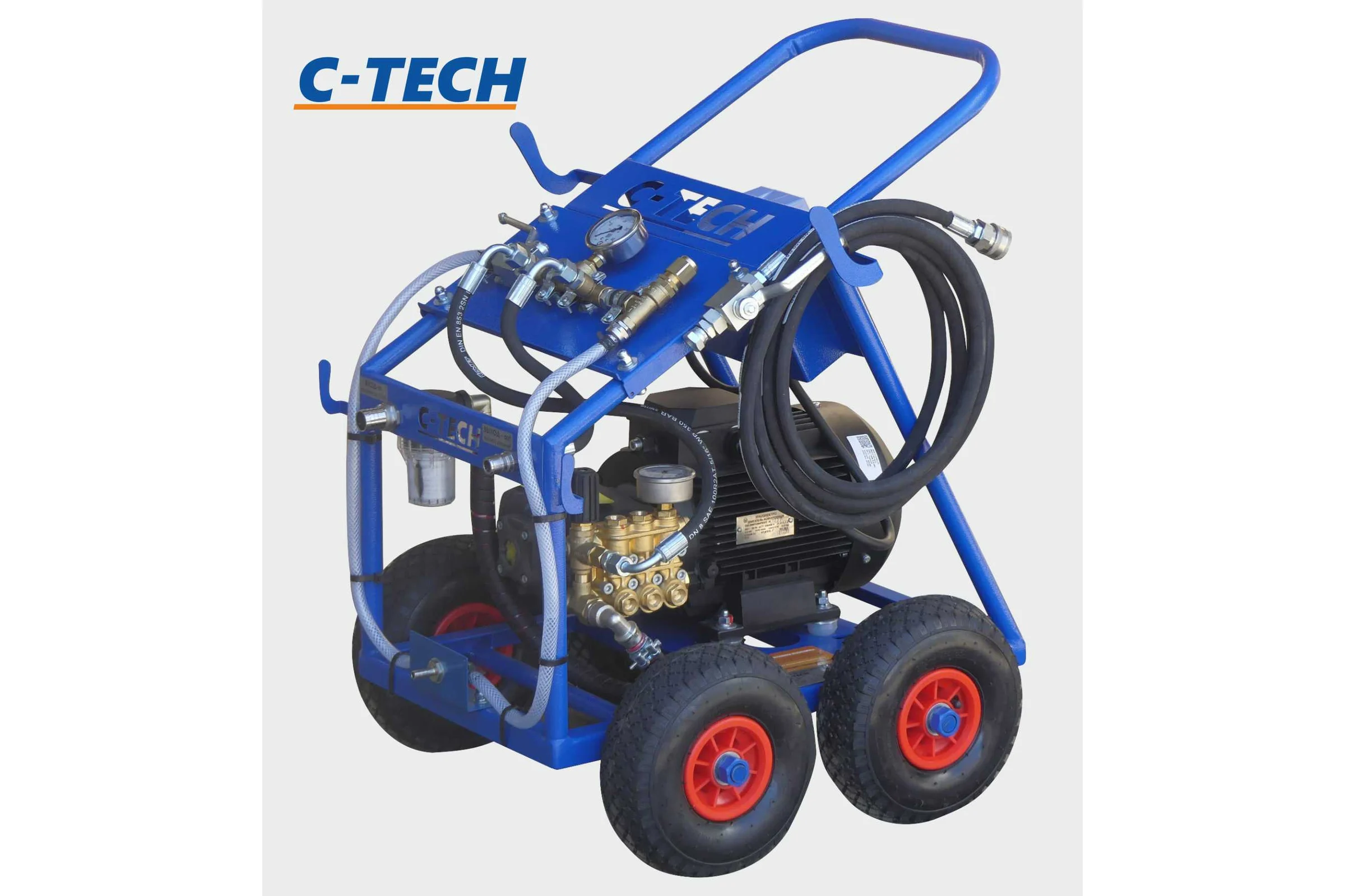 Установка опрессовочная в/давления C-TECH DN1520 (140 бар, до 1200 л/ч, 5.5 кВт, 380 В) мобильная NP1520ET3E4BP2P1 DN1520ET3E4BP2P1