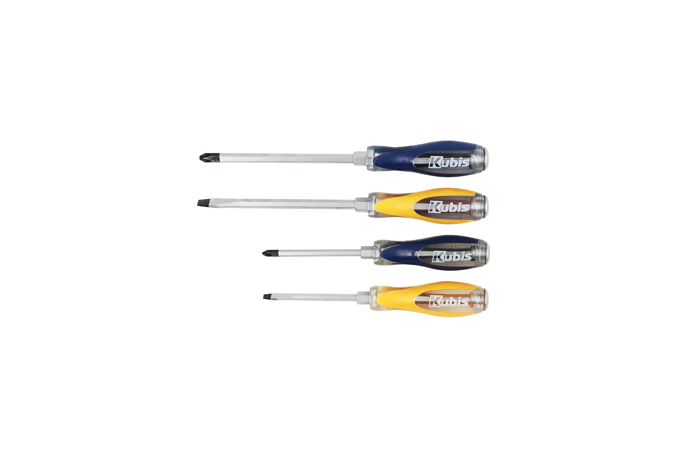 Набор ударных отверток KUBIS PH2x100, 3x150, SL6x100, 8x150 мм, 4 шт. 02-08-4004