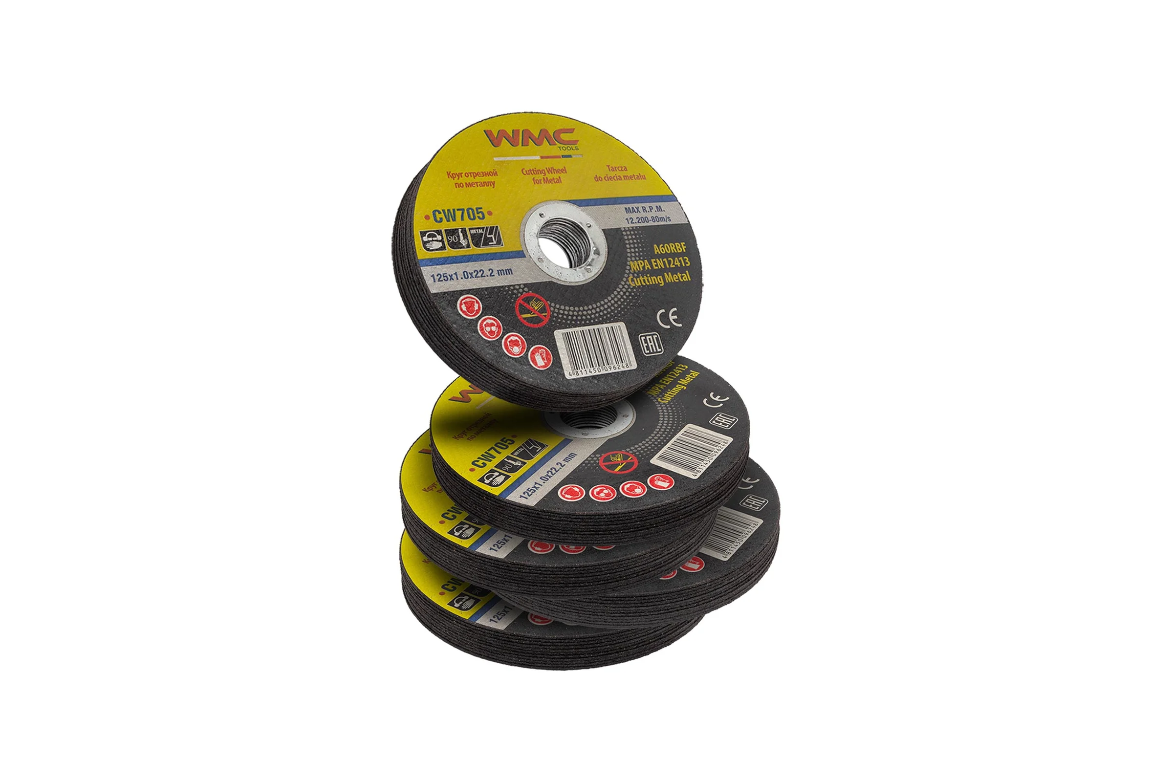 Круг отрезной WMC TOOLS 125x1.0x22.2мм-50шт WMC-CW705(50 шт к-т)(59691) WMC-CW705/50 шт к-т/(59691)