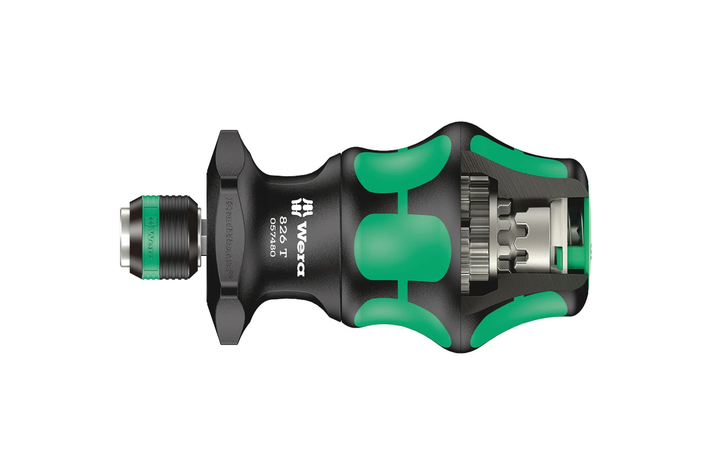 Ручка-держатель WERA 826 T Kraftform Turbo быстрозажимной патрон Rapidaptor, 1/4 x 146 мм WE-057480