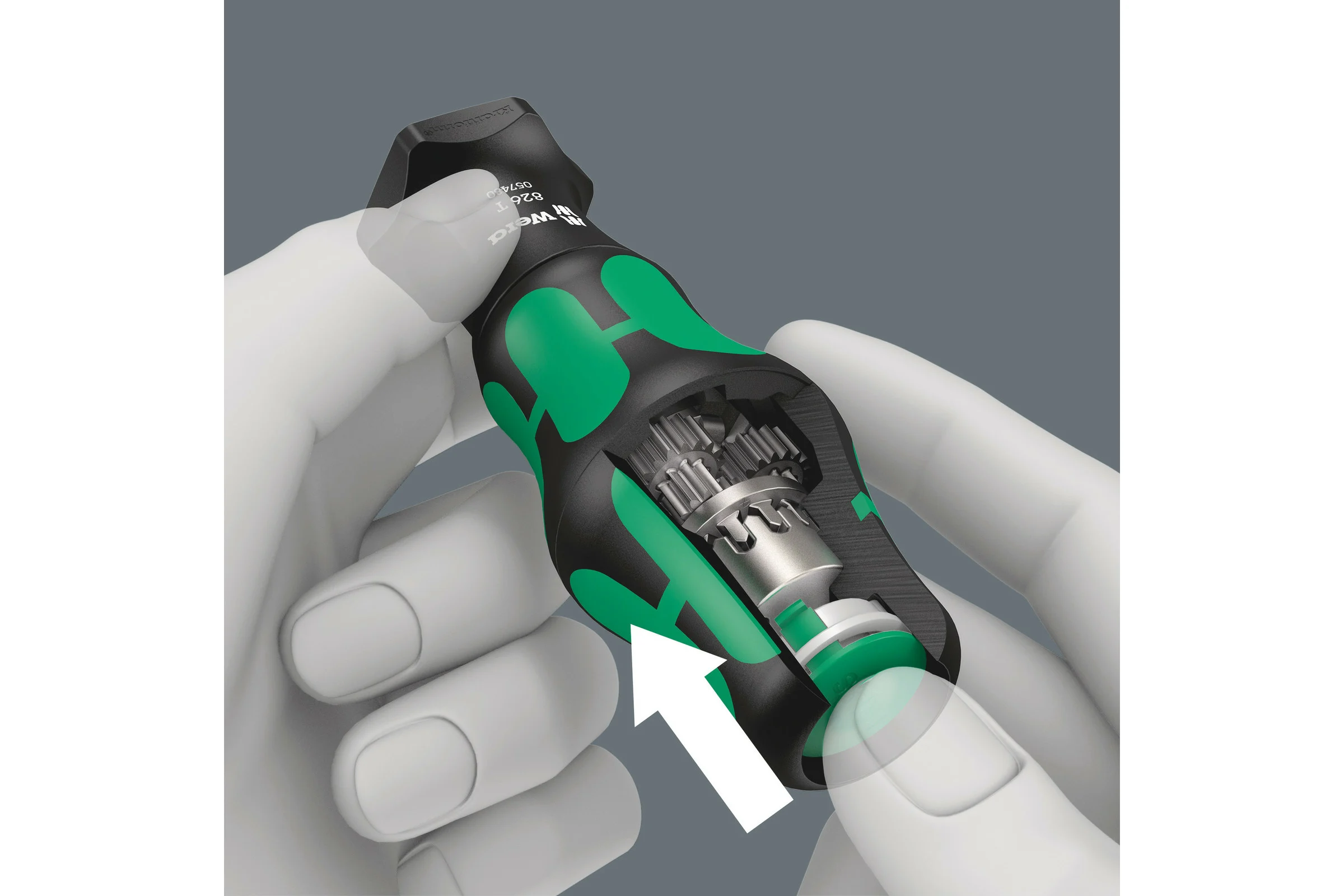 Ручка-держатель WERA 826 T Kraftform Turbo быстрозажимной патрон Rapidaptor, 1/4 x 146 мм WE-057480