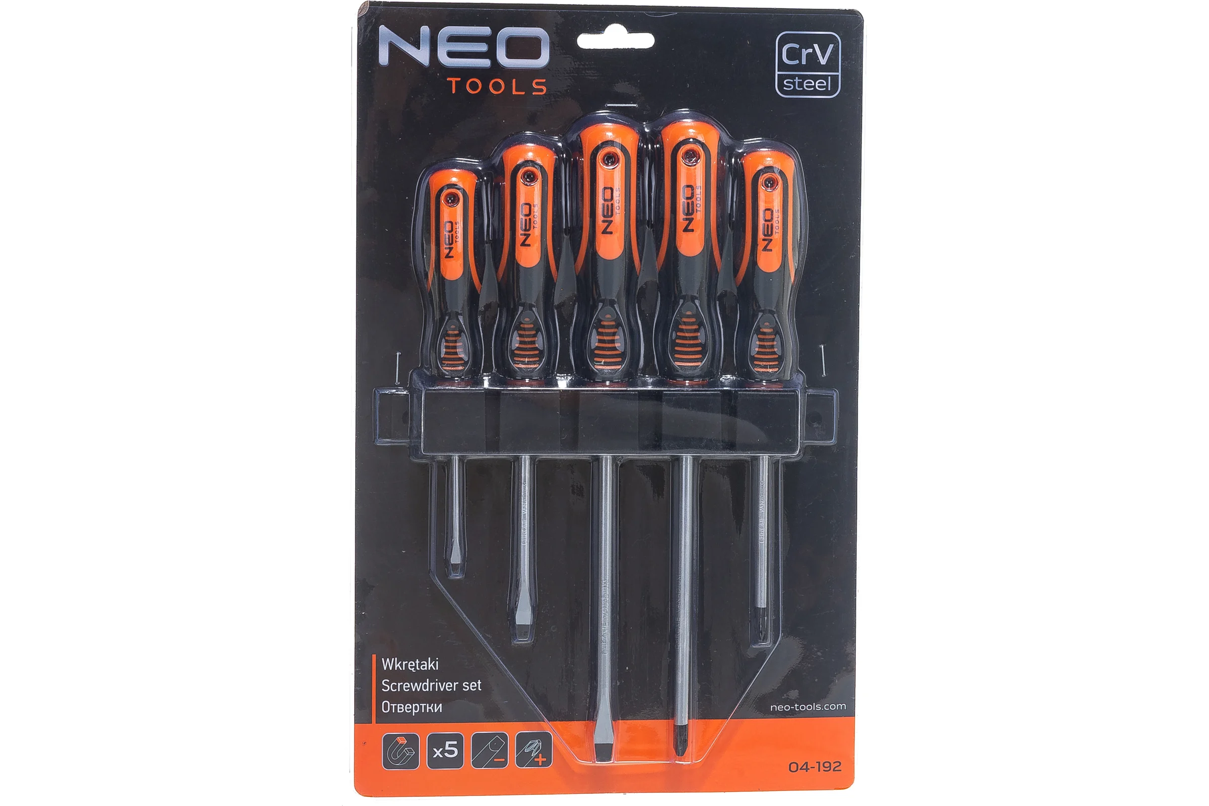 Набор отверток NEO Tools 5 шт SL/PH двухкомп рукоятка 04-192