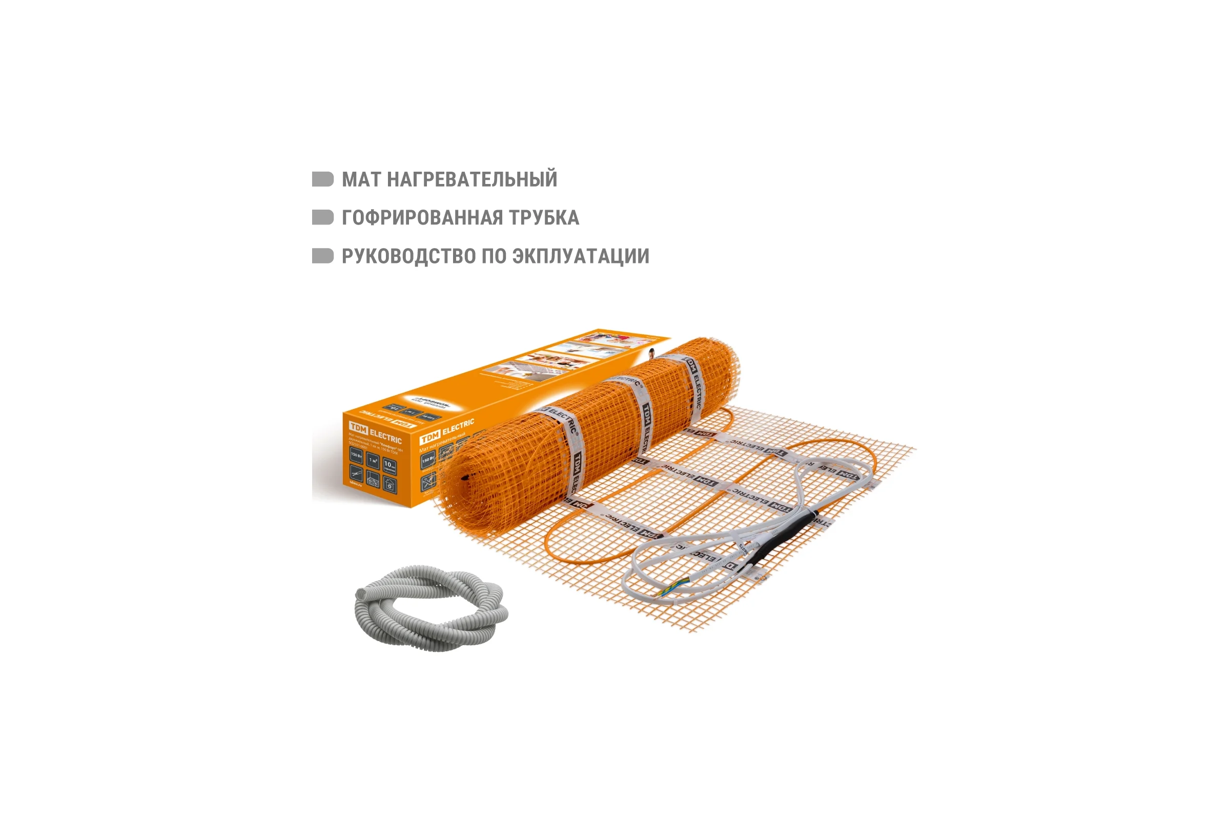 Теплый пол (мат нагревательный) TDM ELECTRIC Комфорт МН двухжильный, 6 кв. м, 900 Вт SQ2501-0006