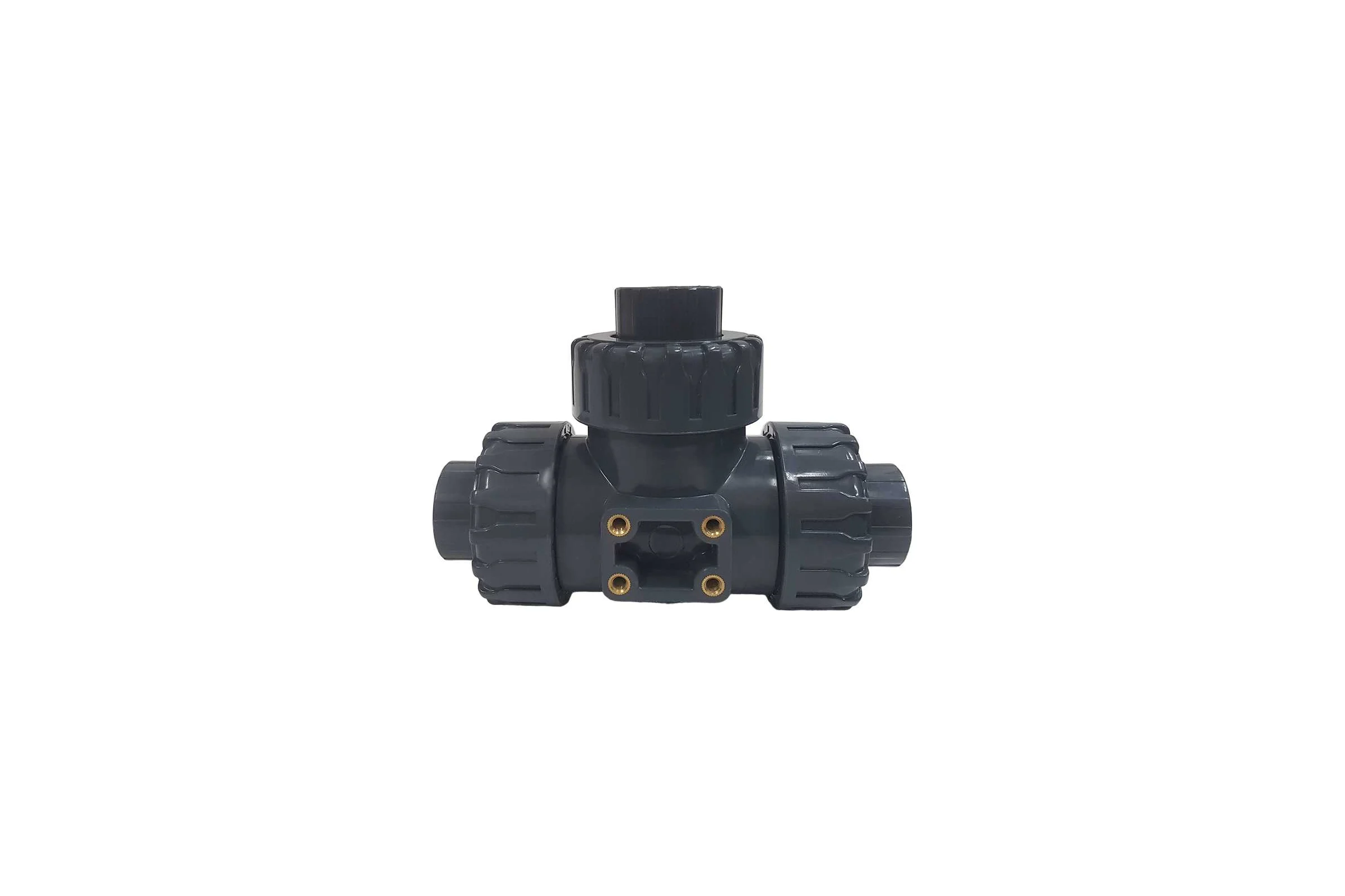 Трехходовой шаровой кран TECHNO 3025T-PVC ПВХ, под привод DN25, рабоч. темп. -10~50C 655325