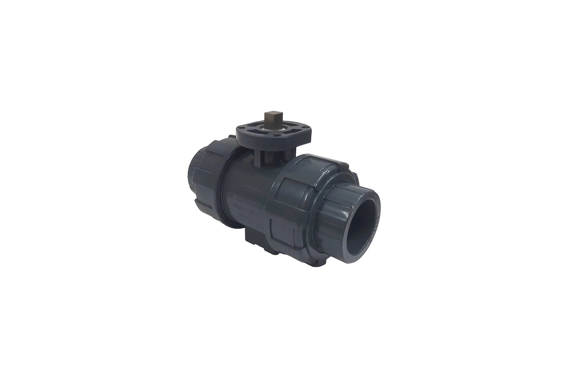 Двухходовой шаровой кран TECHNO 2032-PVC ПВХ, под привод DN32, рабоч. темп. -10~60C 655232