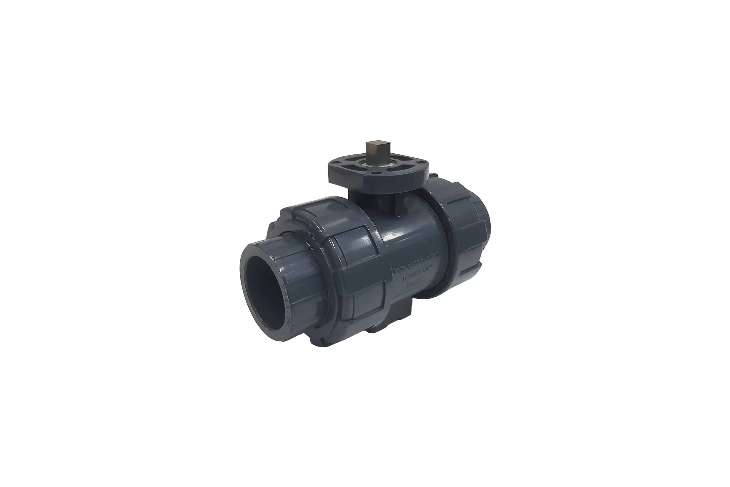 Двухходовой шаровой кран TECHNO 2032-PVC ПВХ, под привод DN32, рабоч. темп. -10~60C 655232