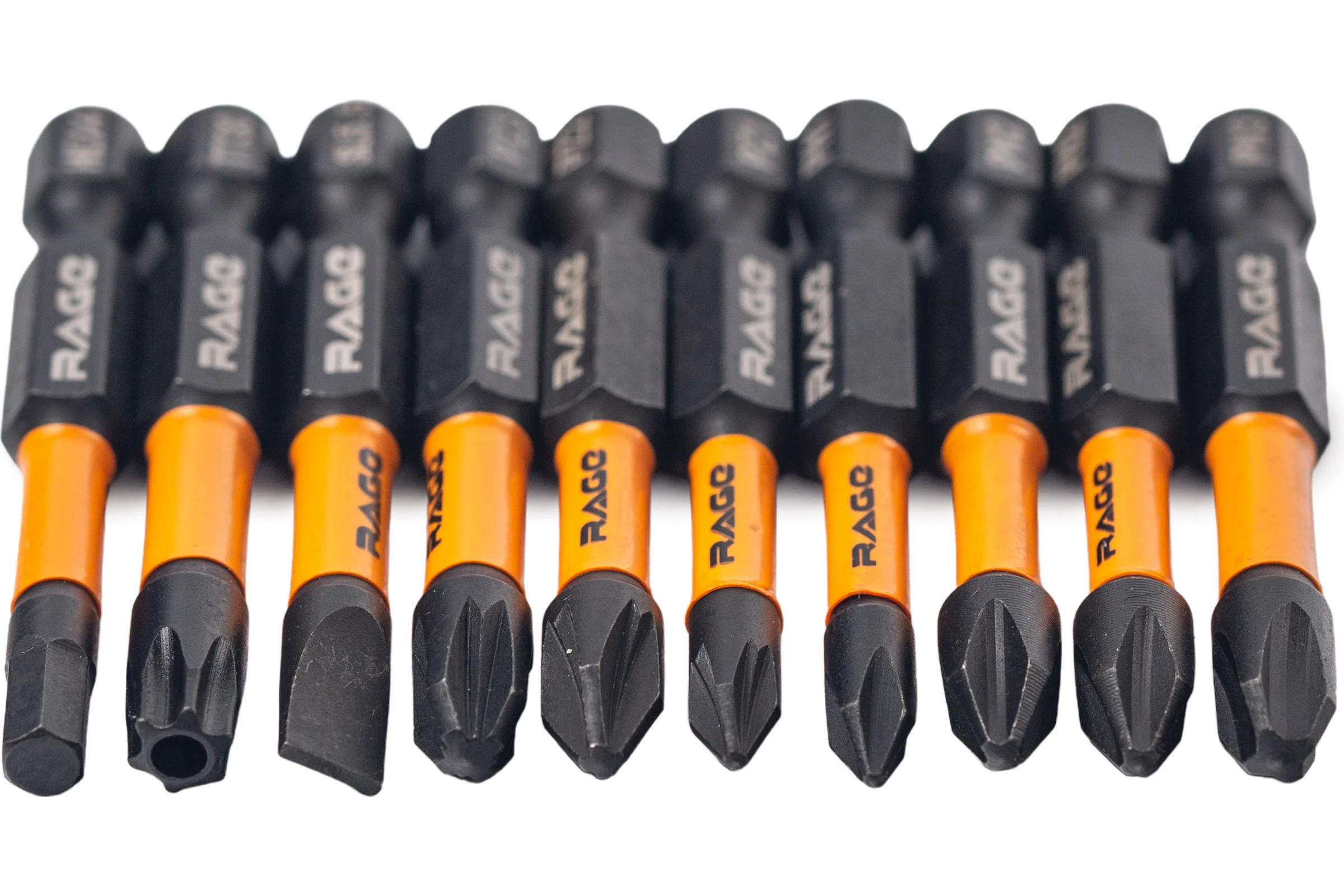 Набор бит ударных IMPACT S2, PH, PZ, SL, HEX, TORX x 50 мм, 10 шт By VIRA RAGE 554195