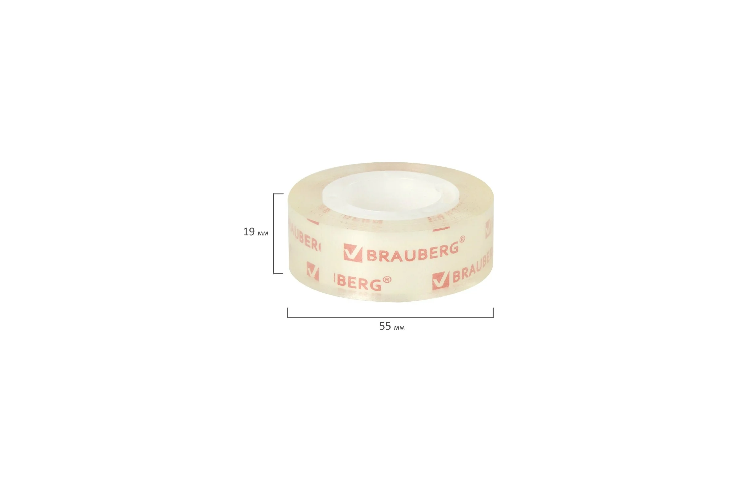 Клейкая лента BRAUBERG КРИСТАЛЬНАЯ 19 мм х 33 м, 2 шт. европодвес 227261