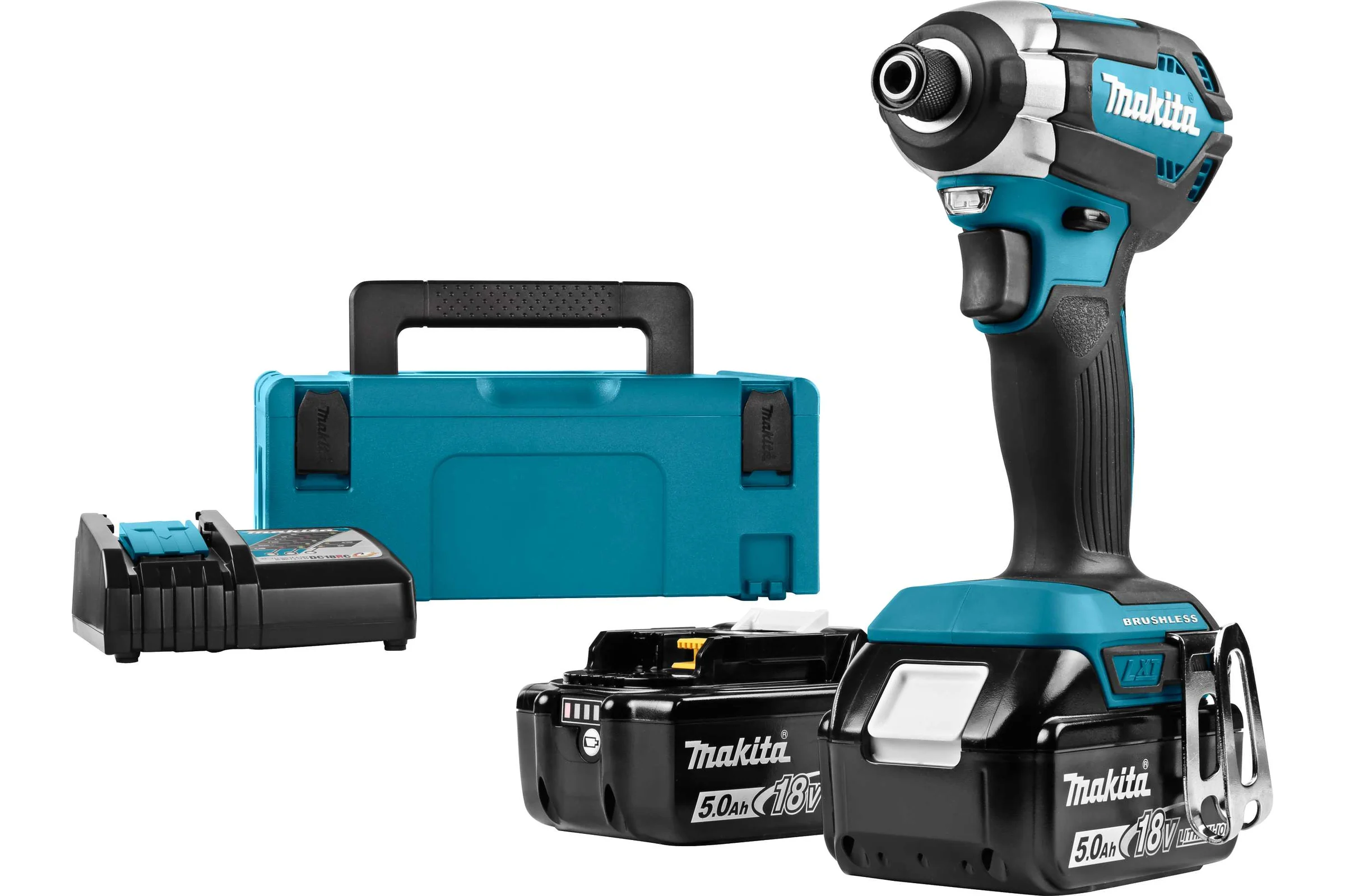 Шуруповерт аккумуляторный ударный бесщеточный Makita18В, 18В,1x5Ач, Li-ion,0-3400об\м,6-ти гр1\4",1.3кг,кейс,170Нм,М5-М16 DTD153RT