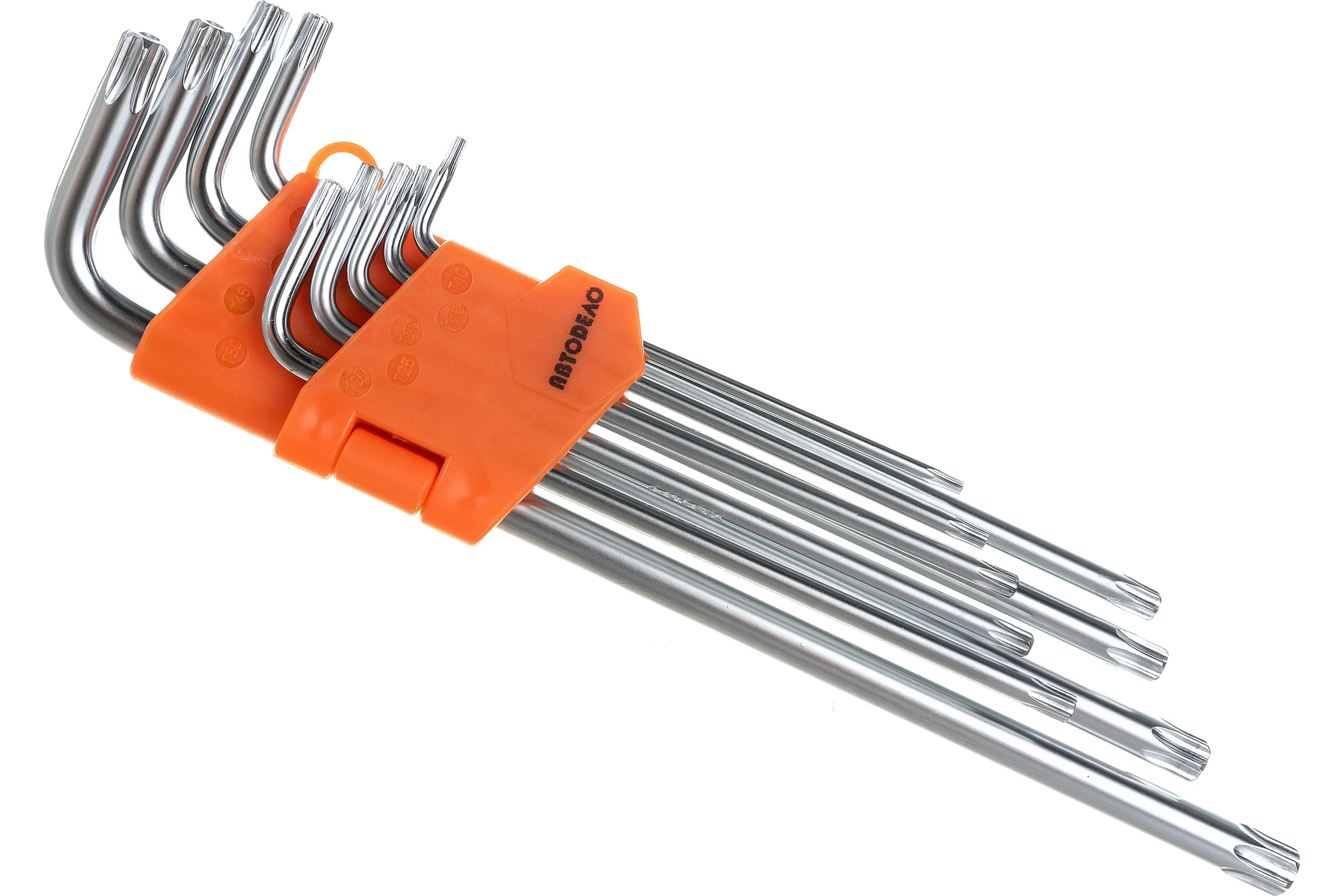 Набор Г-образных ключей TORX АвтоDело T10-T50 длинные с отверстием 9 предметов 39156 14641