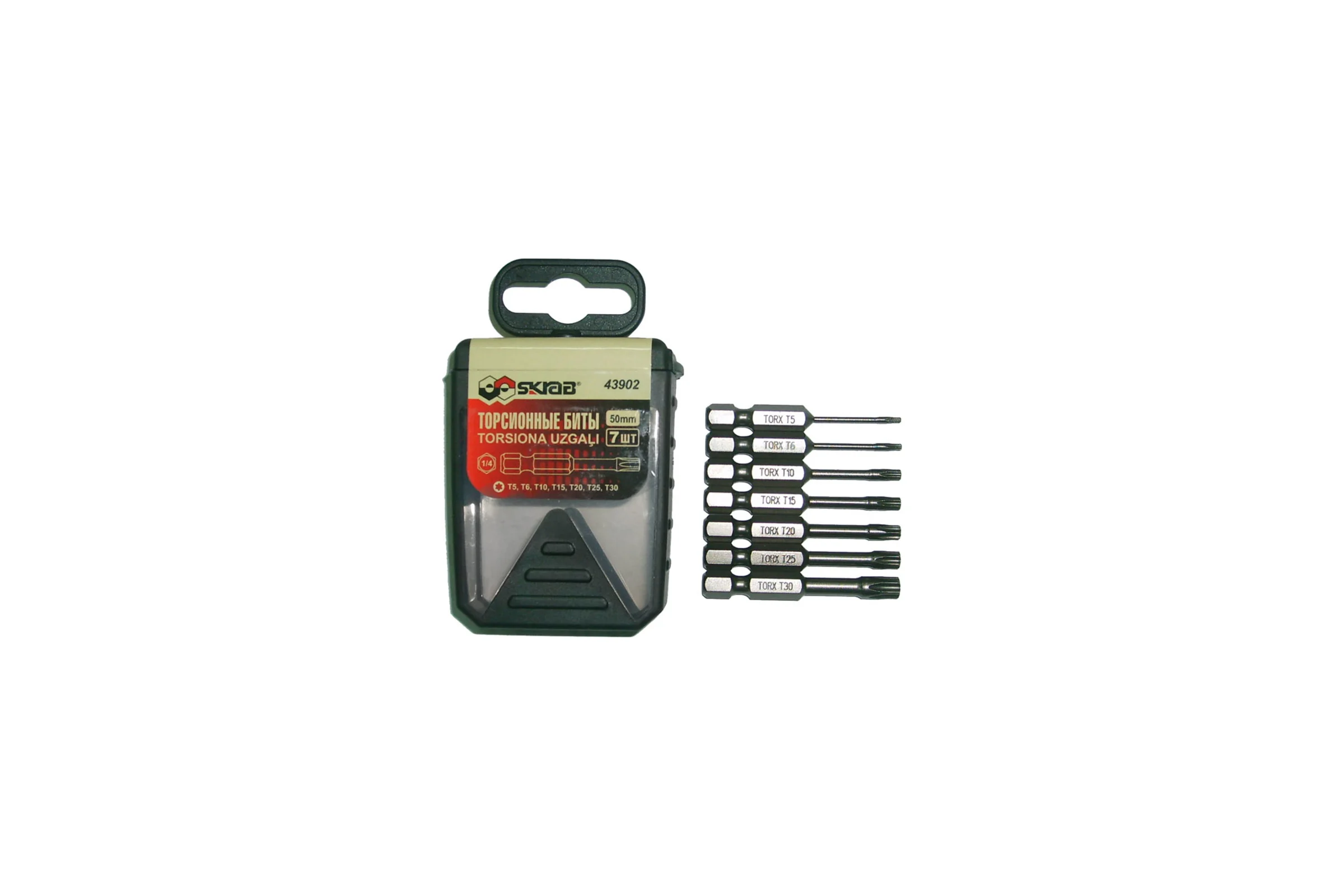 Набор торсионных бит Torx (7 шт; 50 мм; Т5-Т30) SKRAB 43902