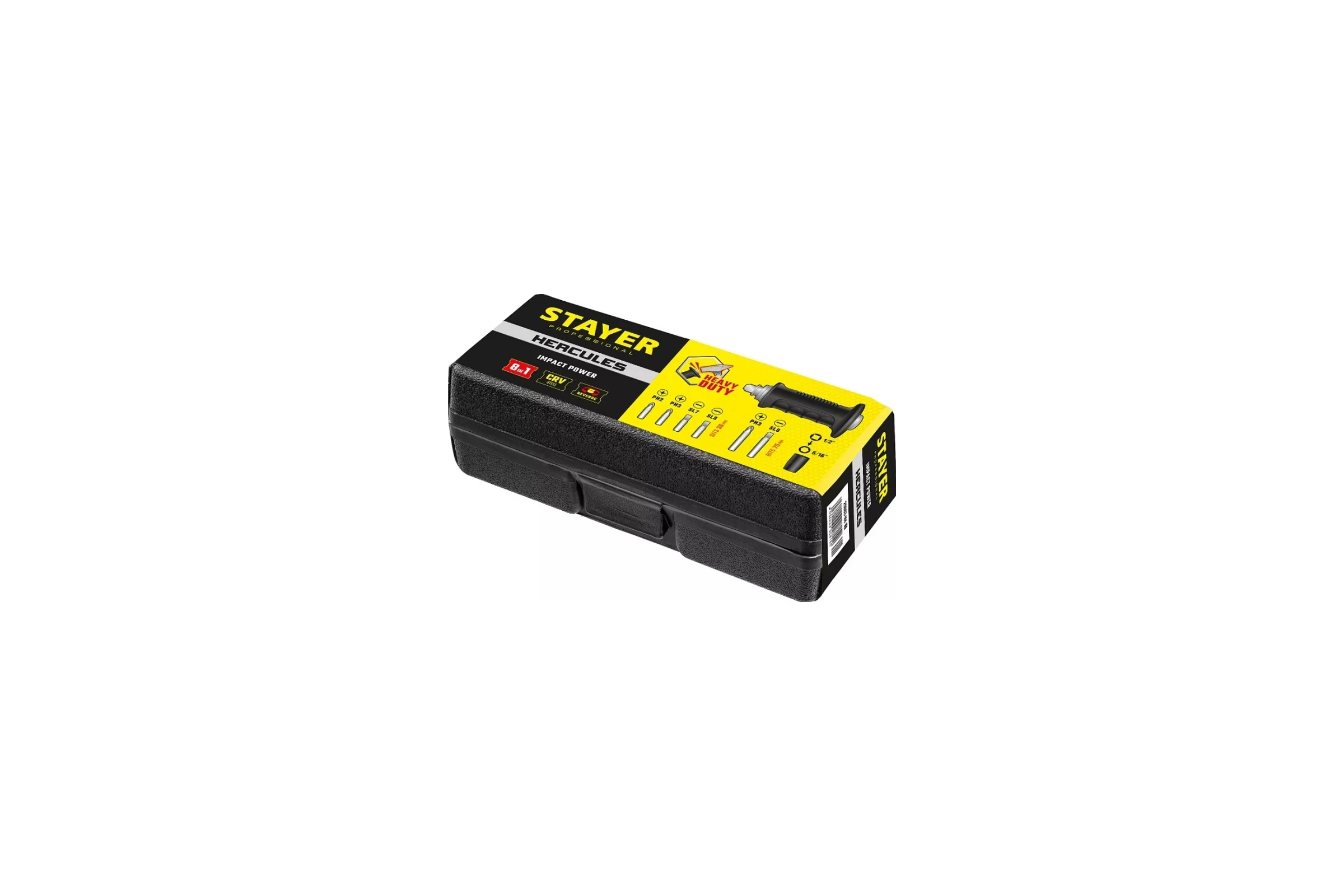 Отвертка Stayer Professional 8 ударно-поворотная 8 предметов 25663-H4_z01