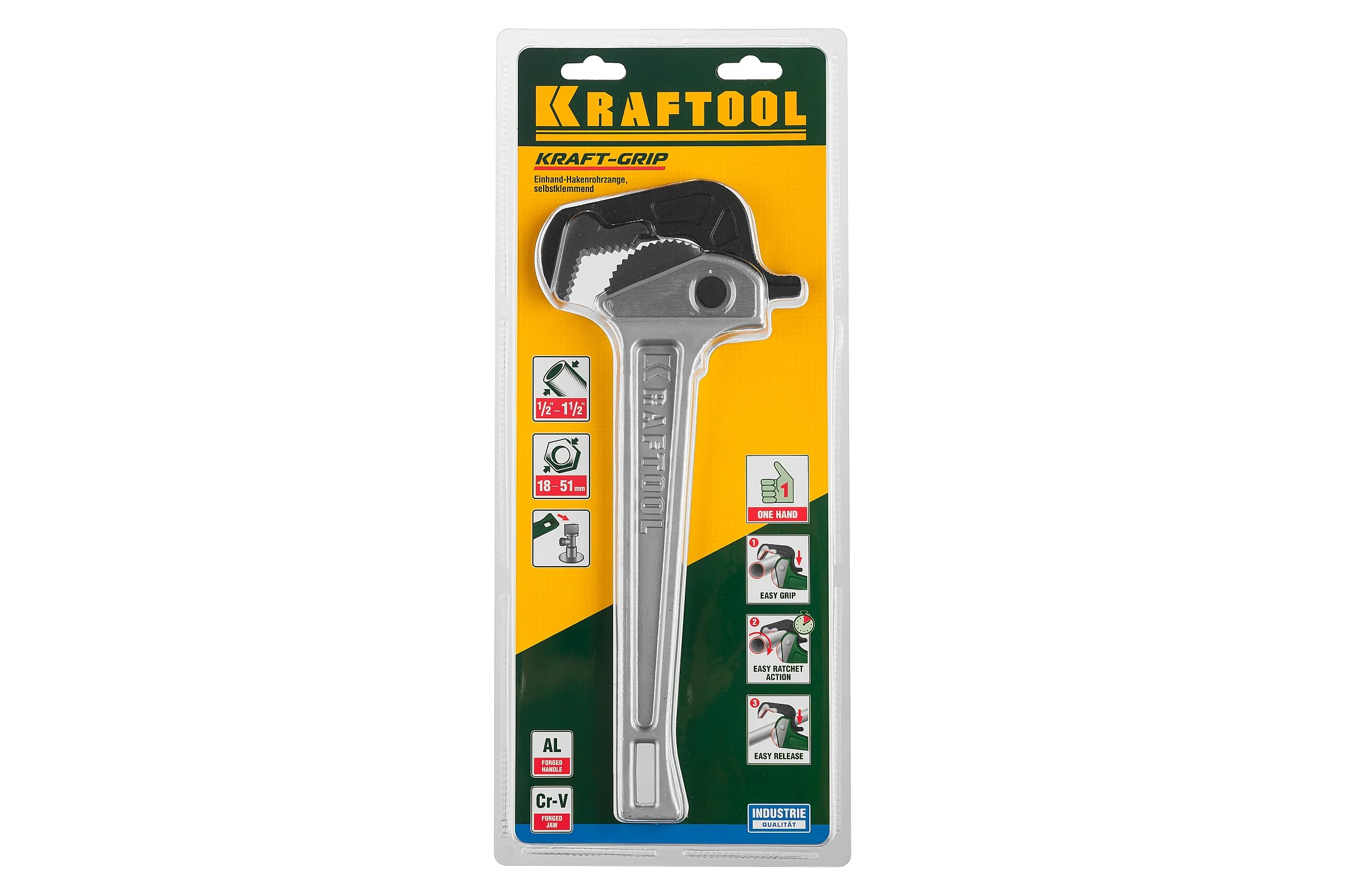 Трубный ключ KRAFTOOL MASTERGRIP быстрозажимной, 1/2-2 27365-14