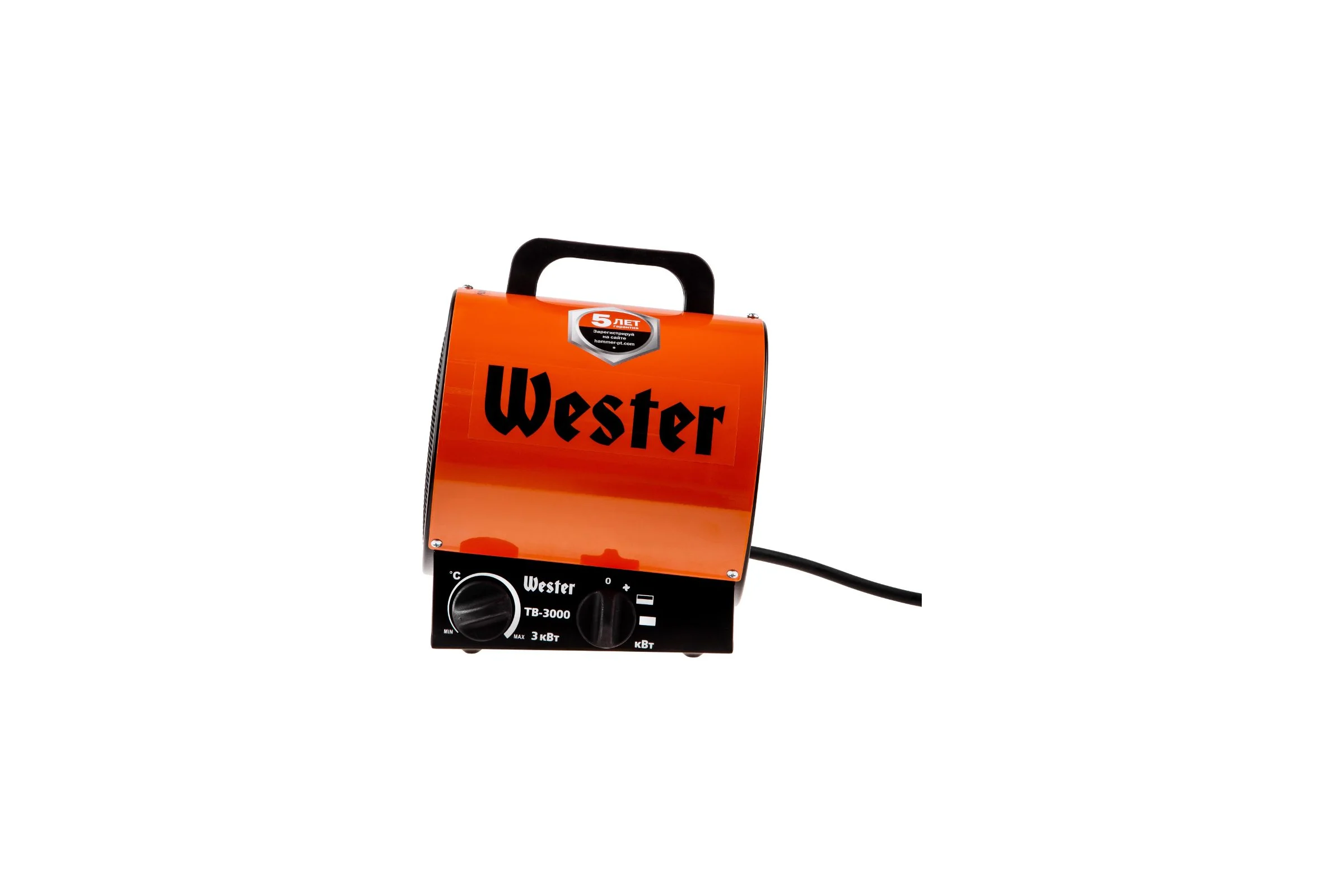 Электрический тепловентилятор Wester TB-3000 3кВт 300м3/ч 30м2 3.2кг 615364