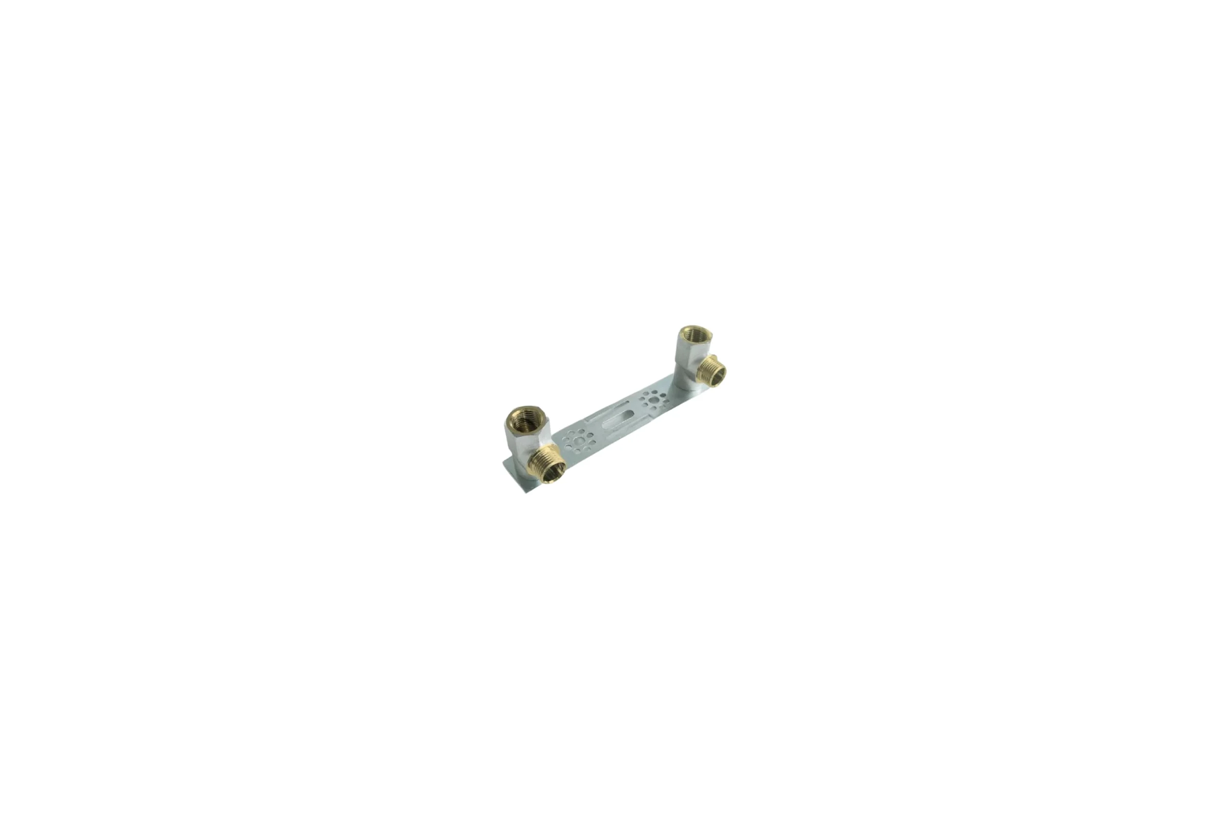 Двойная водорозетка Tiemme ВН 1/2"х3/4 ЕК на планке, никелированная 1640043