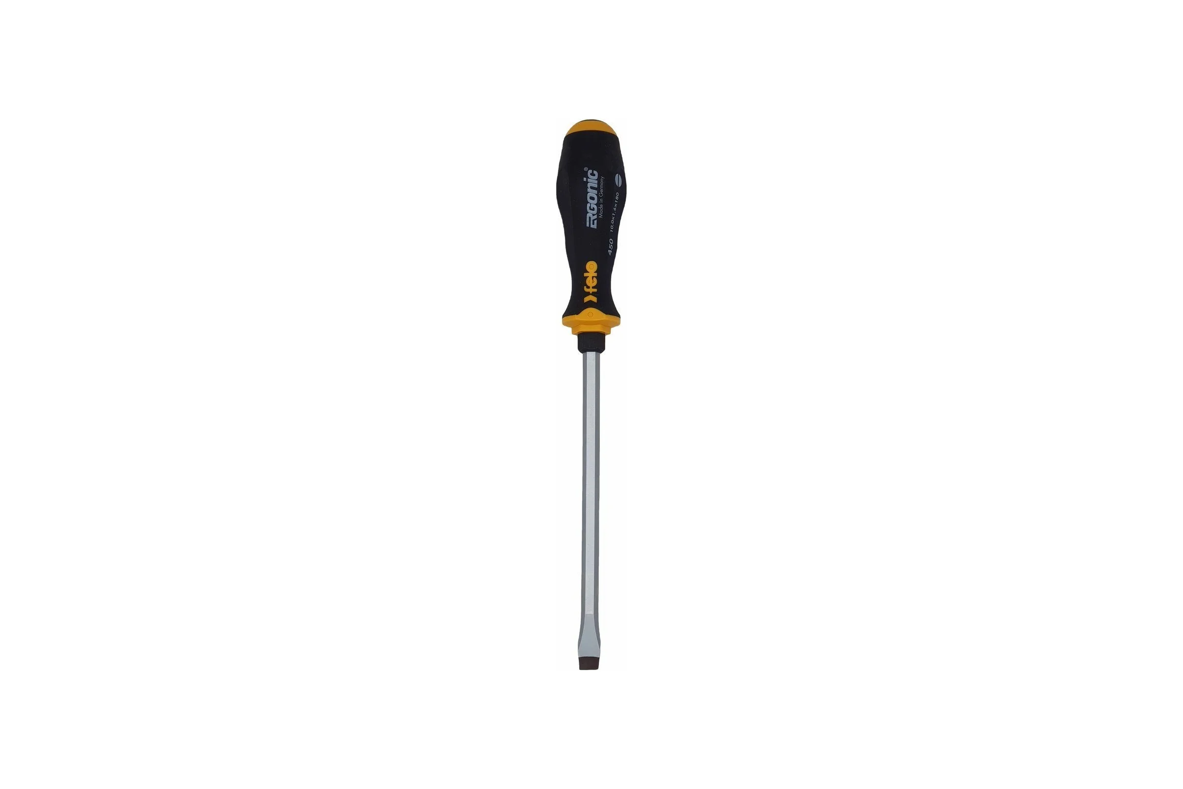 Плоская шлицевая ударная отвертка Felo Ergonic 10,0X1,6X180 45010040