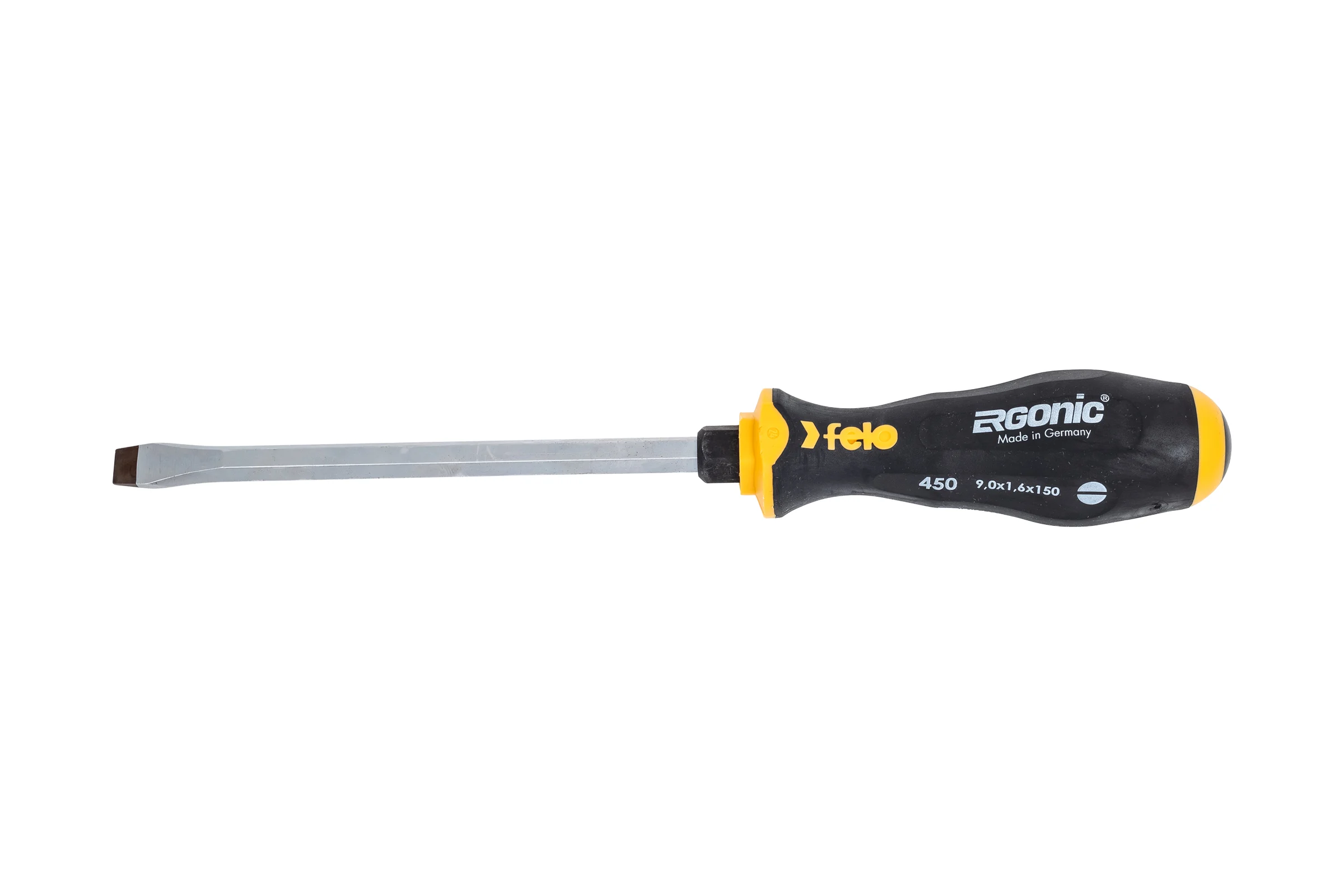 Плоская шлицевая ударная отвертка Felo Ergonic 9,0X1,6X150 45009040