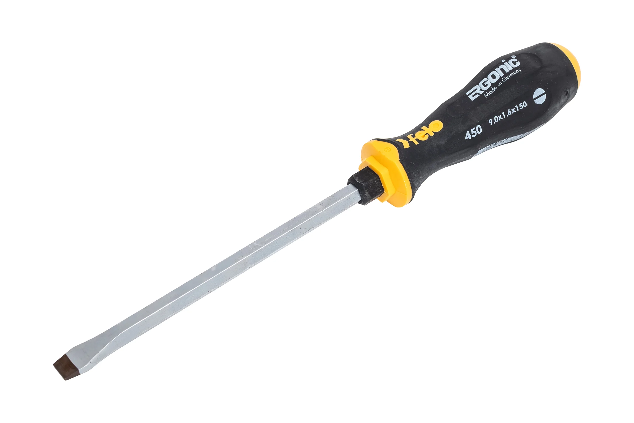 Плоская шлицевая ударная отвертка Felo Ergonic 9,0X1,6X150 45009040