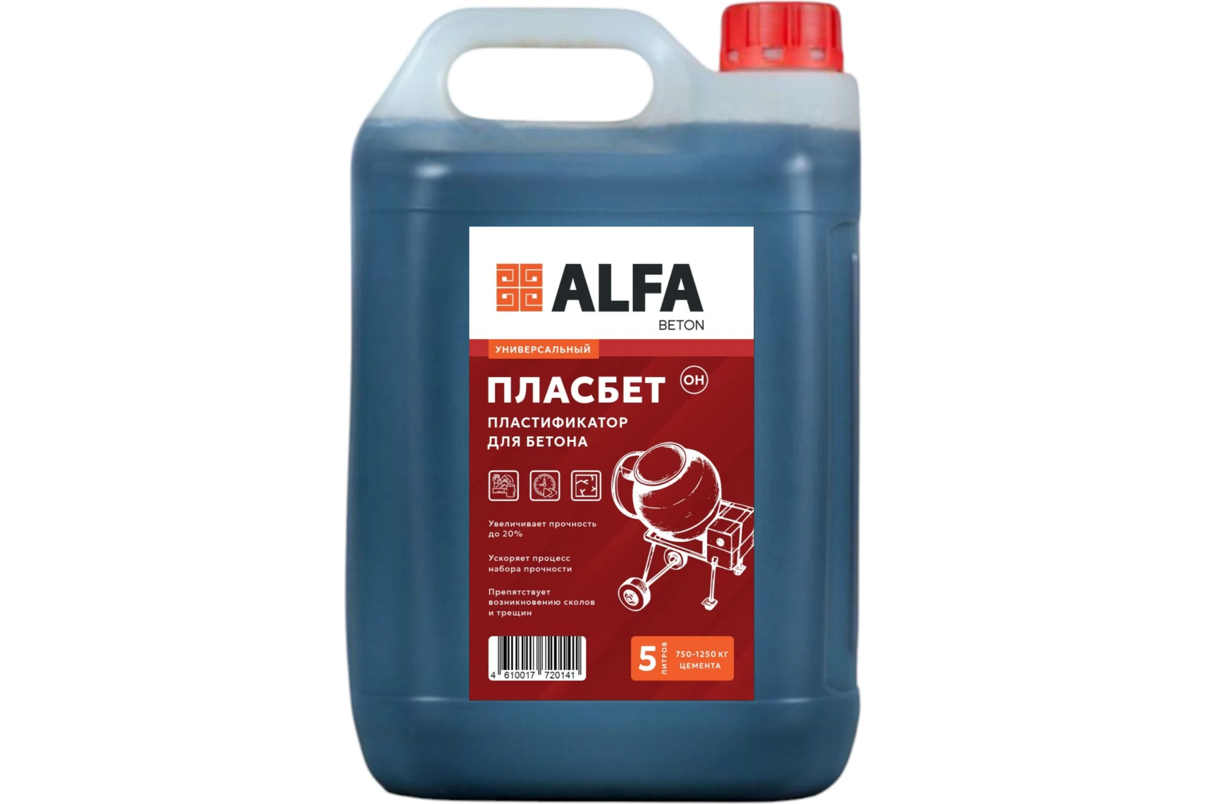 Пластификатор повышающий прочность бетона AlfaBet Пласбетон 5 л 20141