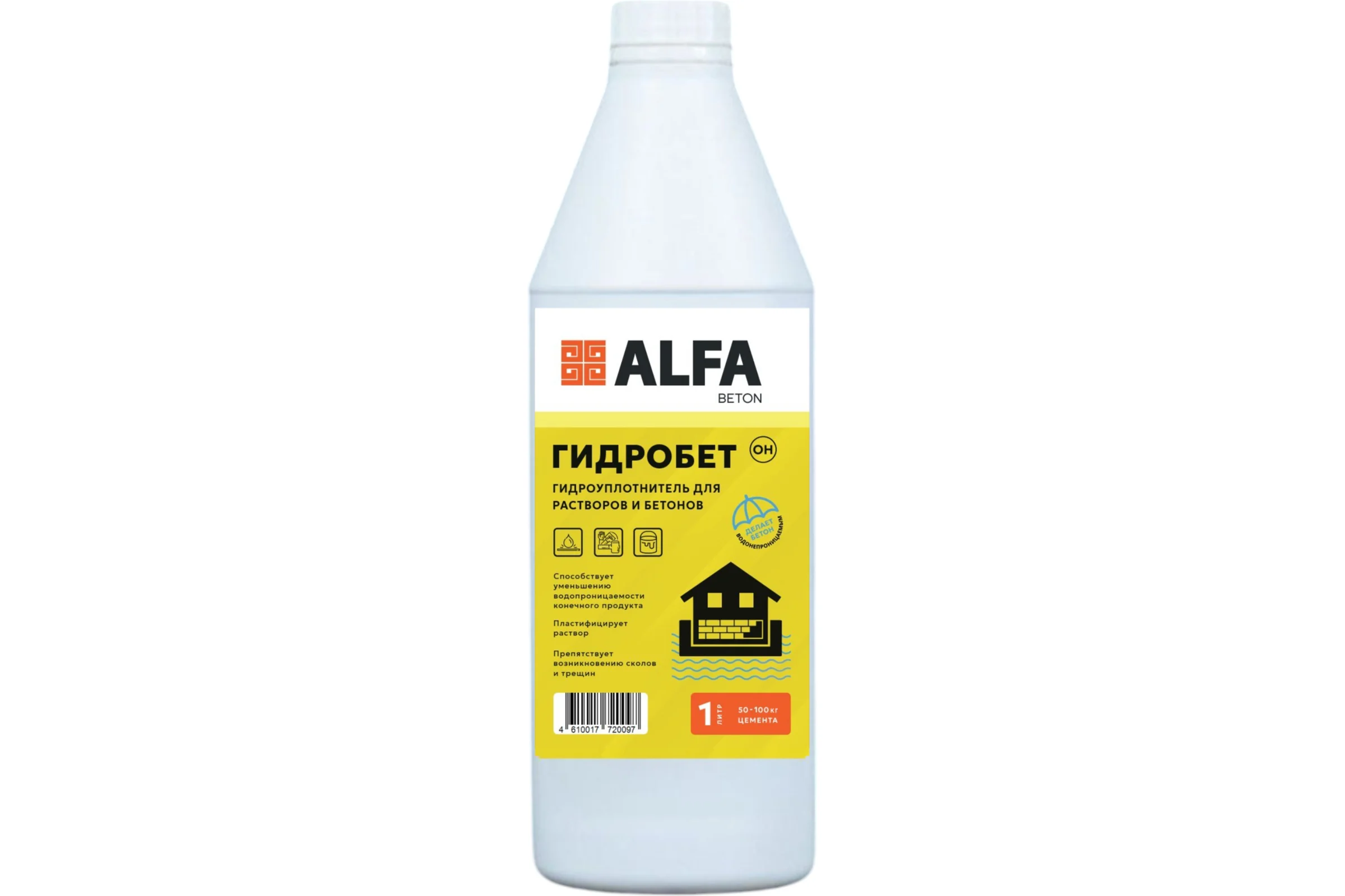 Гидроизолирующая добавка в бетоны и растворы AlfaBet ГидроБетон 1 л 20097
