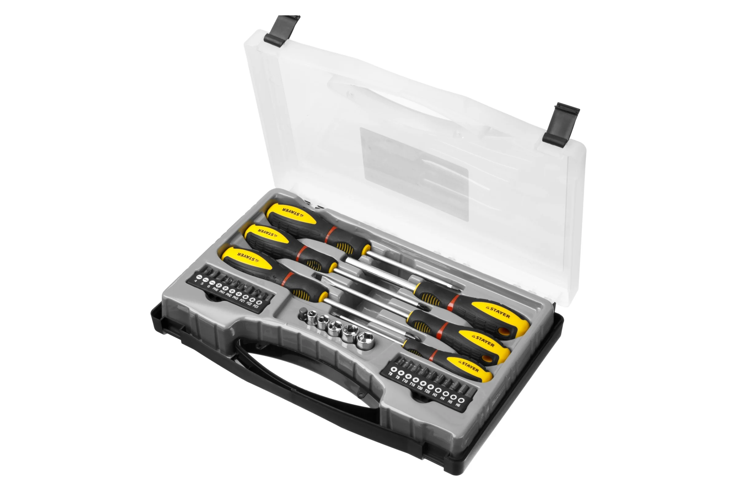 Набор отверток STAYER PROFESSIONAL PROTech Cr-Mo, 32 предметов, в кейсе 25134-H18_z01