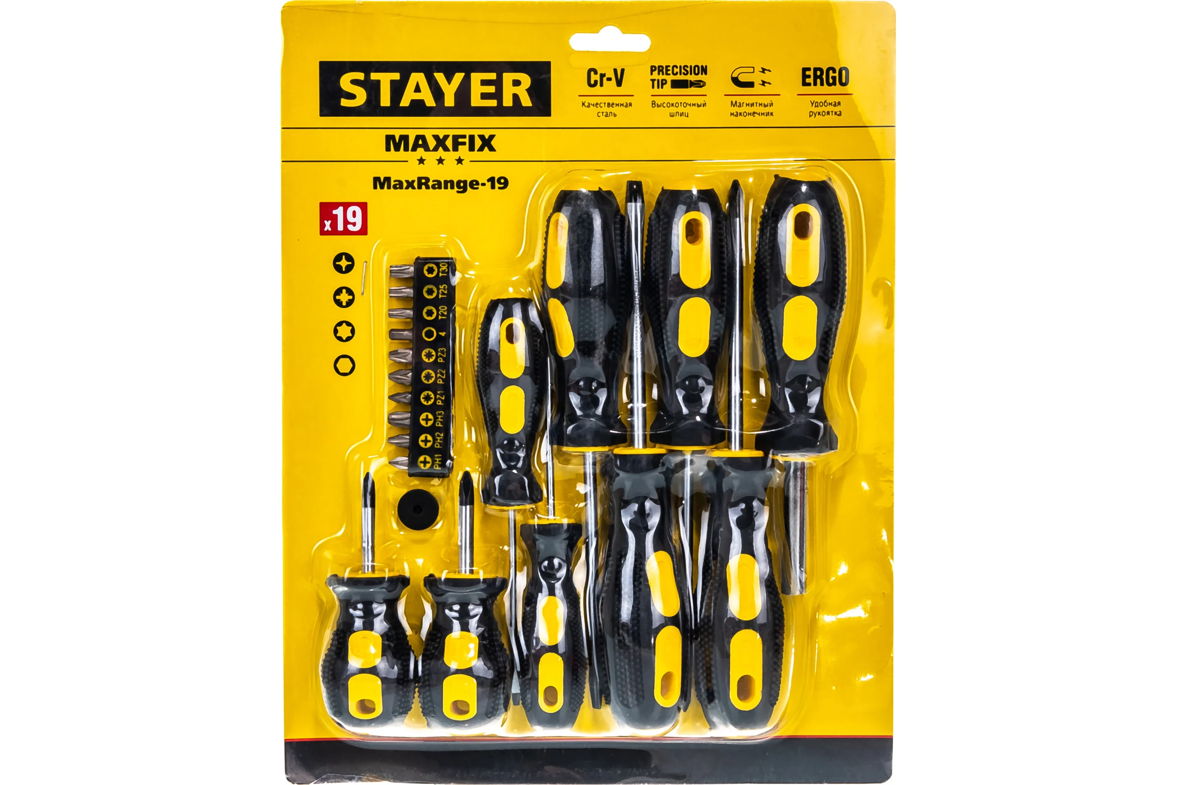 Отвертки STAYER Maxfix, 2513-H19, 19 предметов 2513-H19_z01