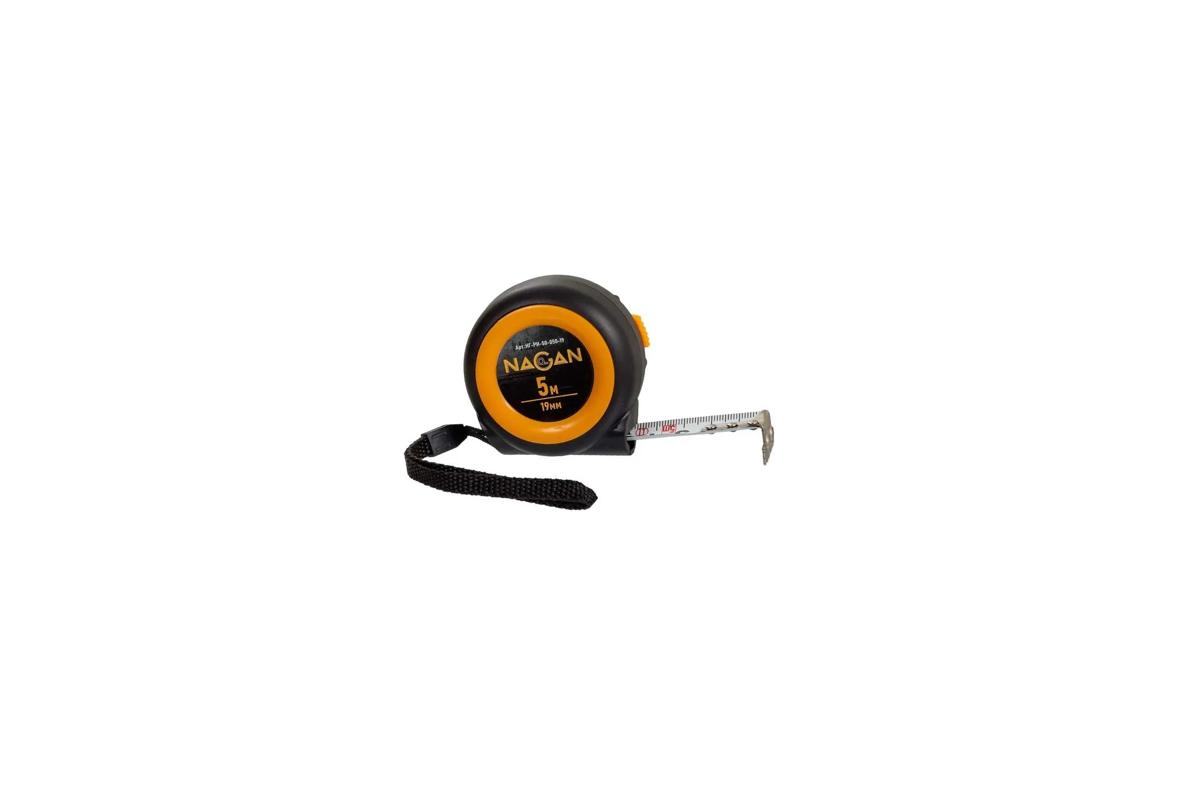 Рулетка NAGAN 5м*19мм пластик АБС, автостоп НГ-РИ-50-050-19