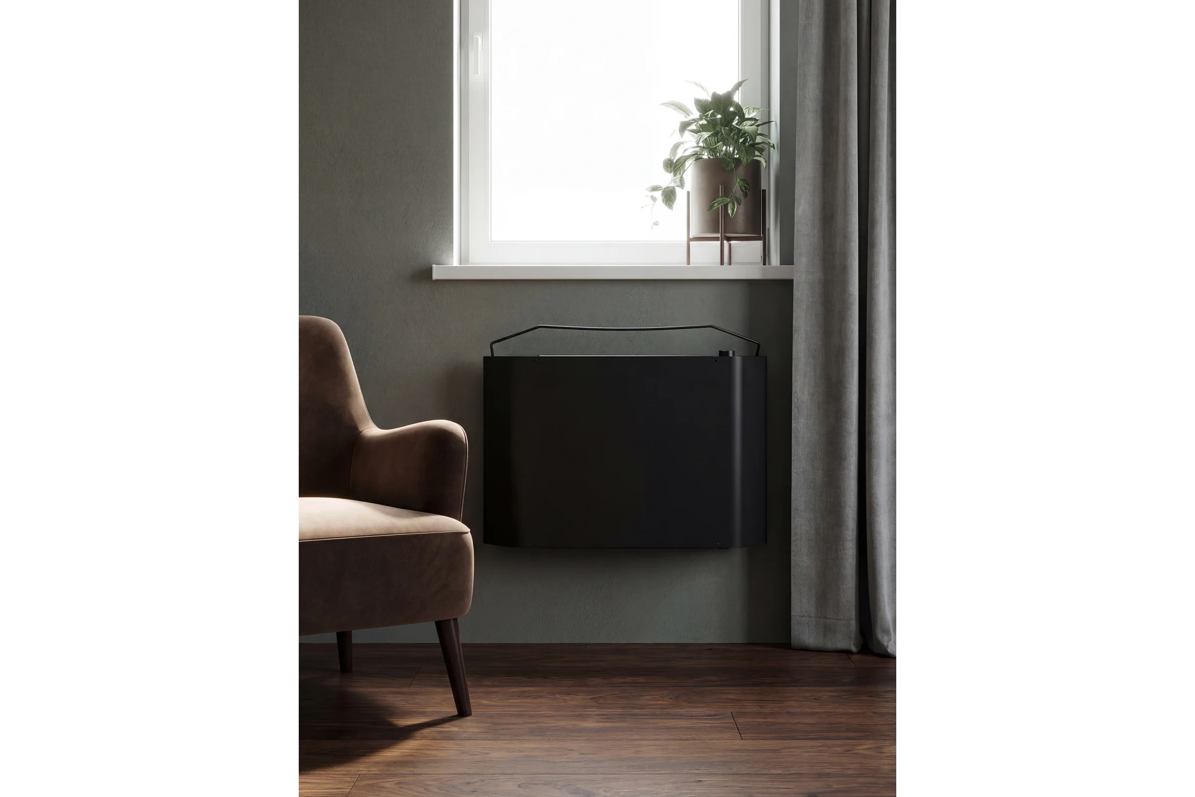 Конвектор электрический Denzel XCE-1500B, 230 В, 1500 Вт, черный, сушилка, колеса, Х-элемент 98128