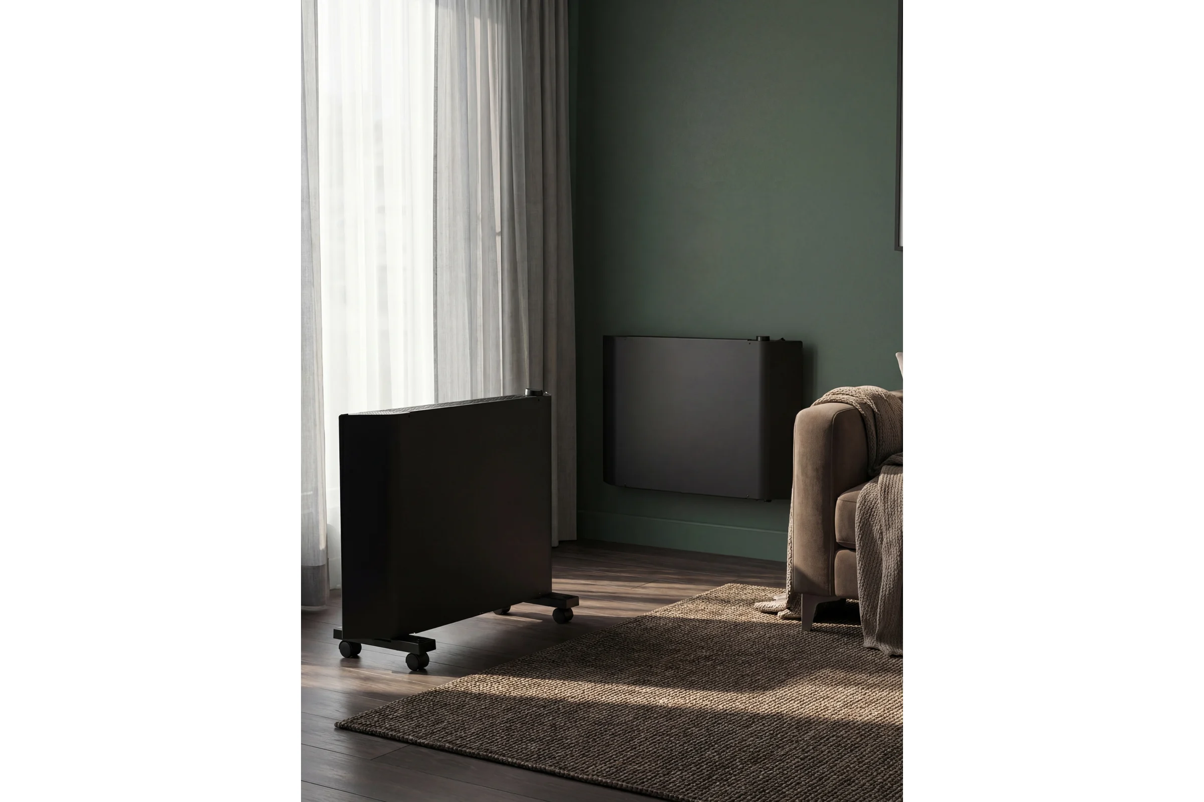 Конвектор электрический Denzel XCE-1500B, 230 В, 1500 Вт, черный, сушилка, колеса, Х-элемент 98128