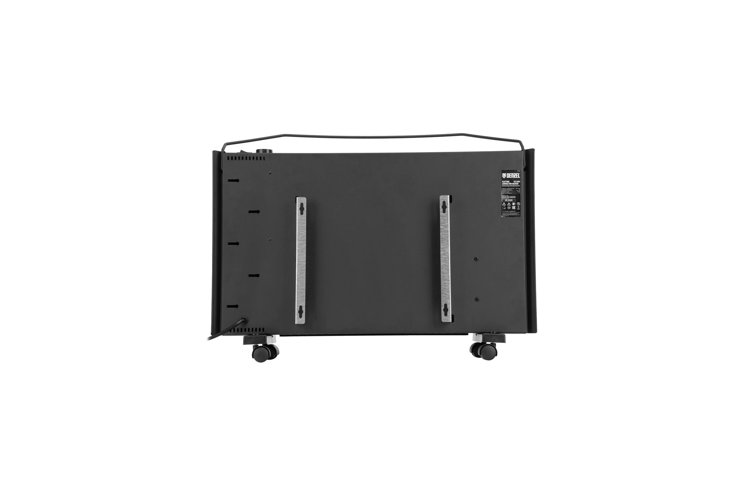Конвектор электрический Denzel XCE-1500B, 230 В, 1500 Вт, черный, сушилка, колеса, Х-элемент 98128