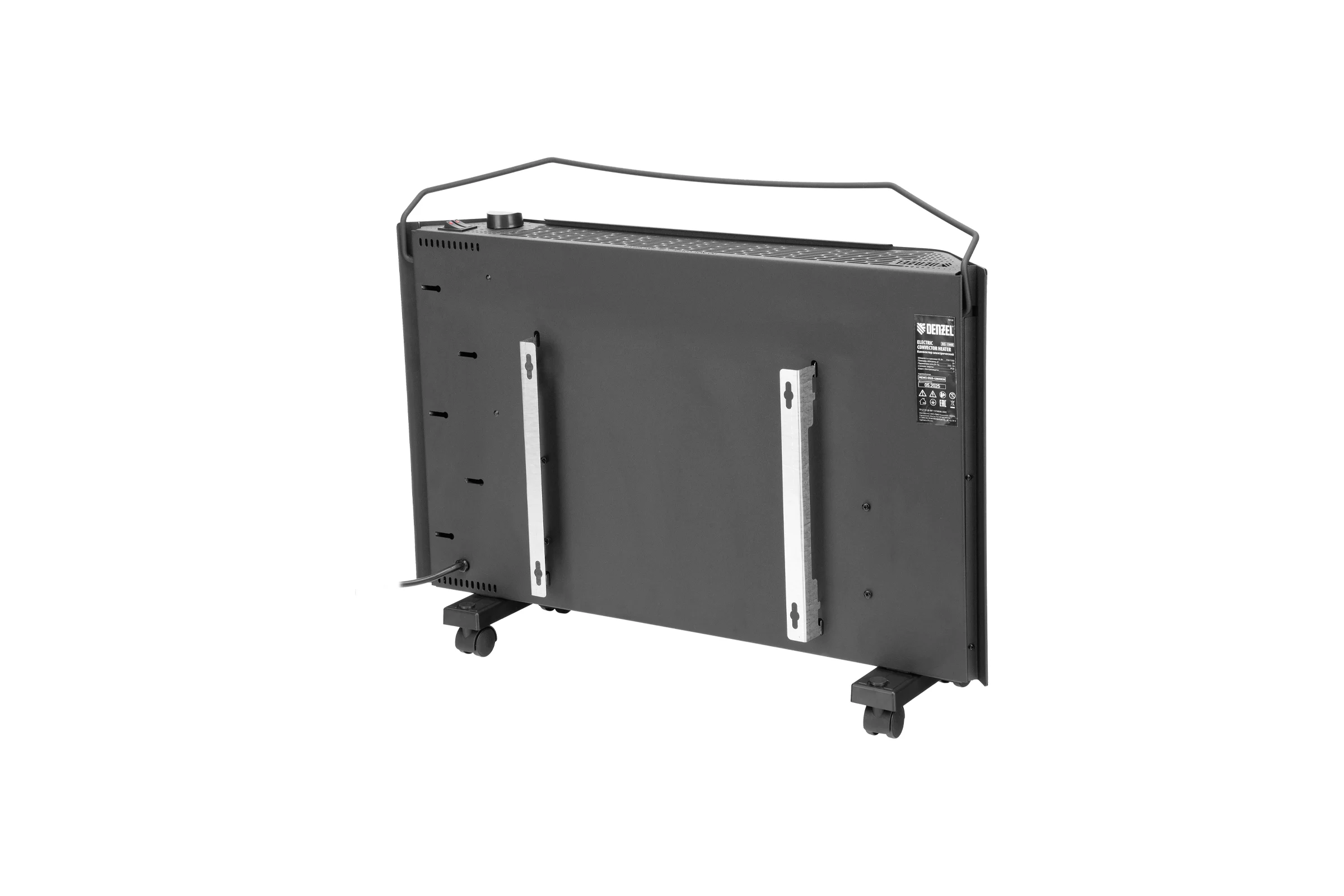 Конвектор электрический Denzel XCE-1500B, 230 В, 1500 Вт, черный, сушилка, колеса, Х-элемент 98128