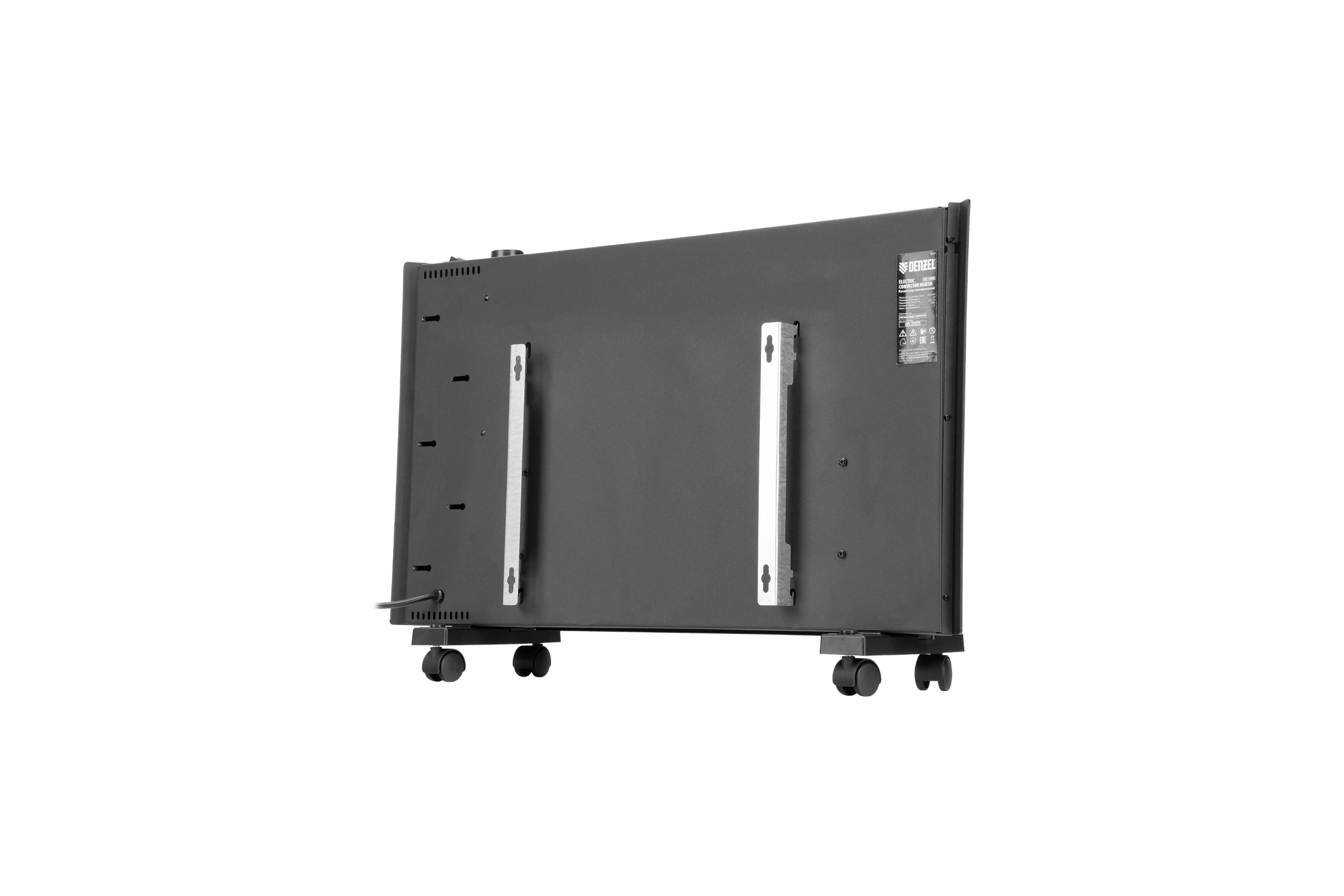 Конвектор электрический Denzel XCE-1500B, 230 В, 1500 Вт, черный, сушилка, колеса, Х-элемент 98128