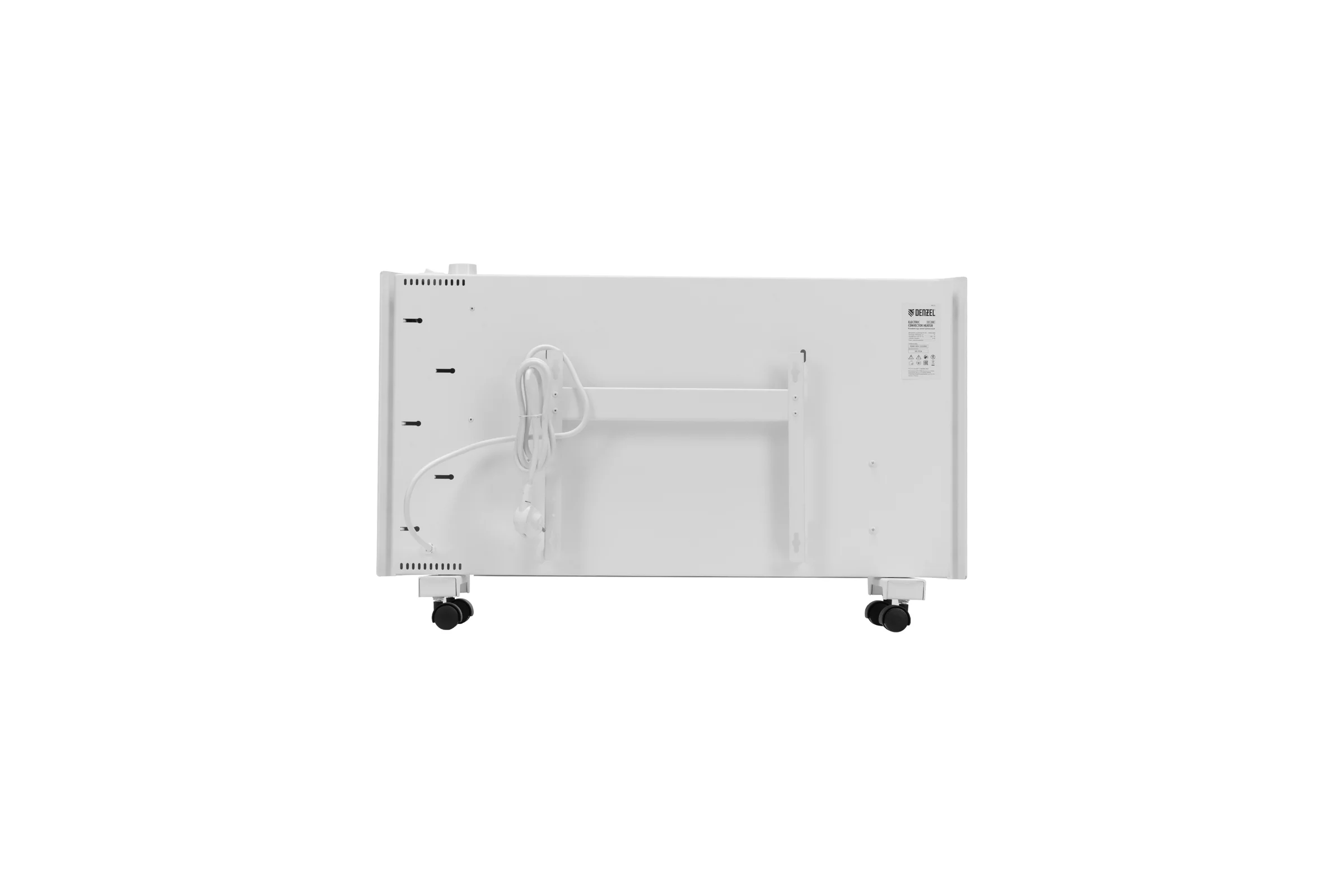 Конвектор электрический Denzel XCE-2000, 230 В, 2000 Вт, белый, сушилка, колеса, Х-элемент 98132
