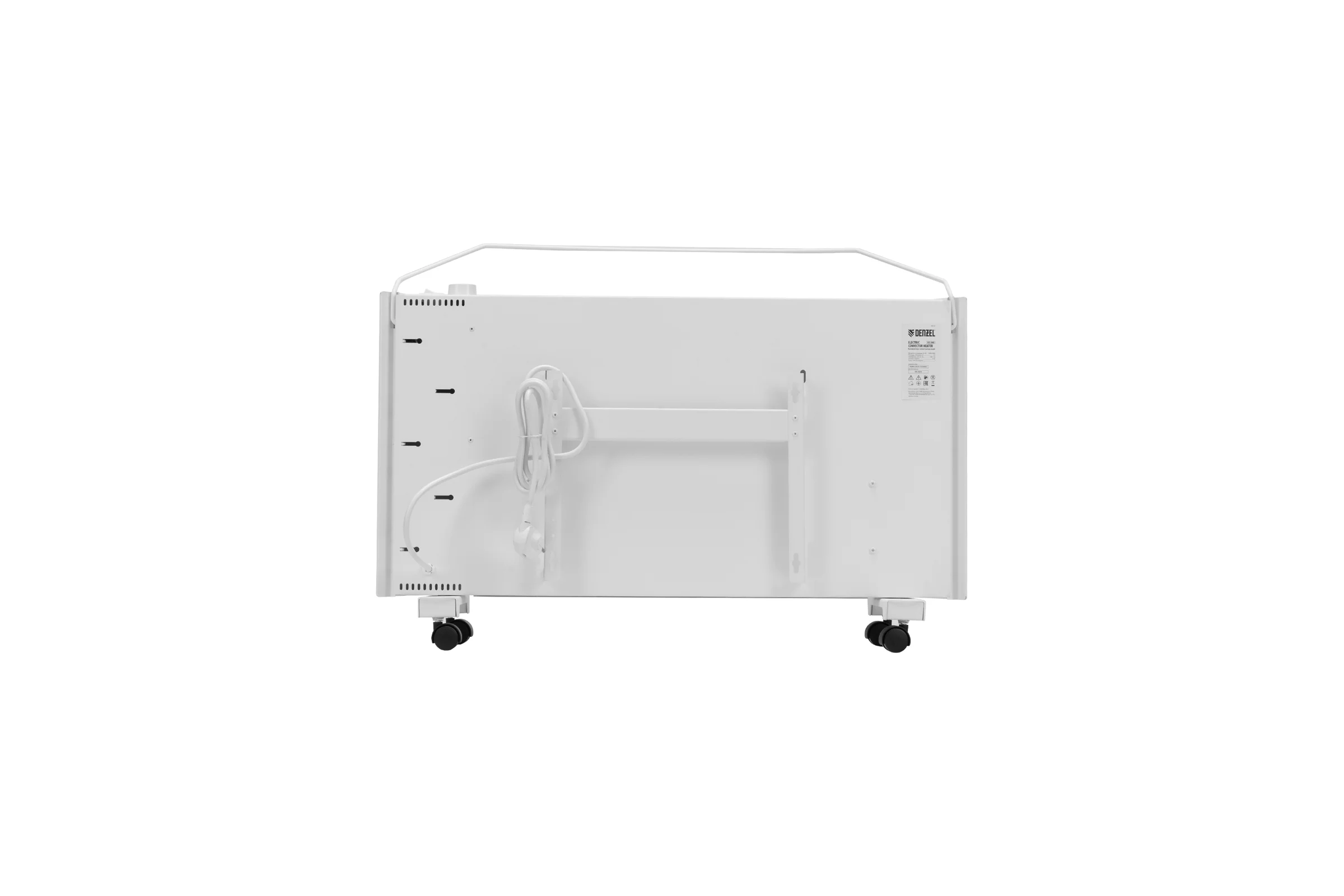 Конвектор электрический Denzel XCE-2000, 230 В, 2000 Вт, белый, сушилка, колеса, Х-элемент 98132