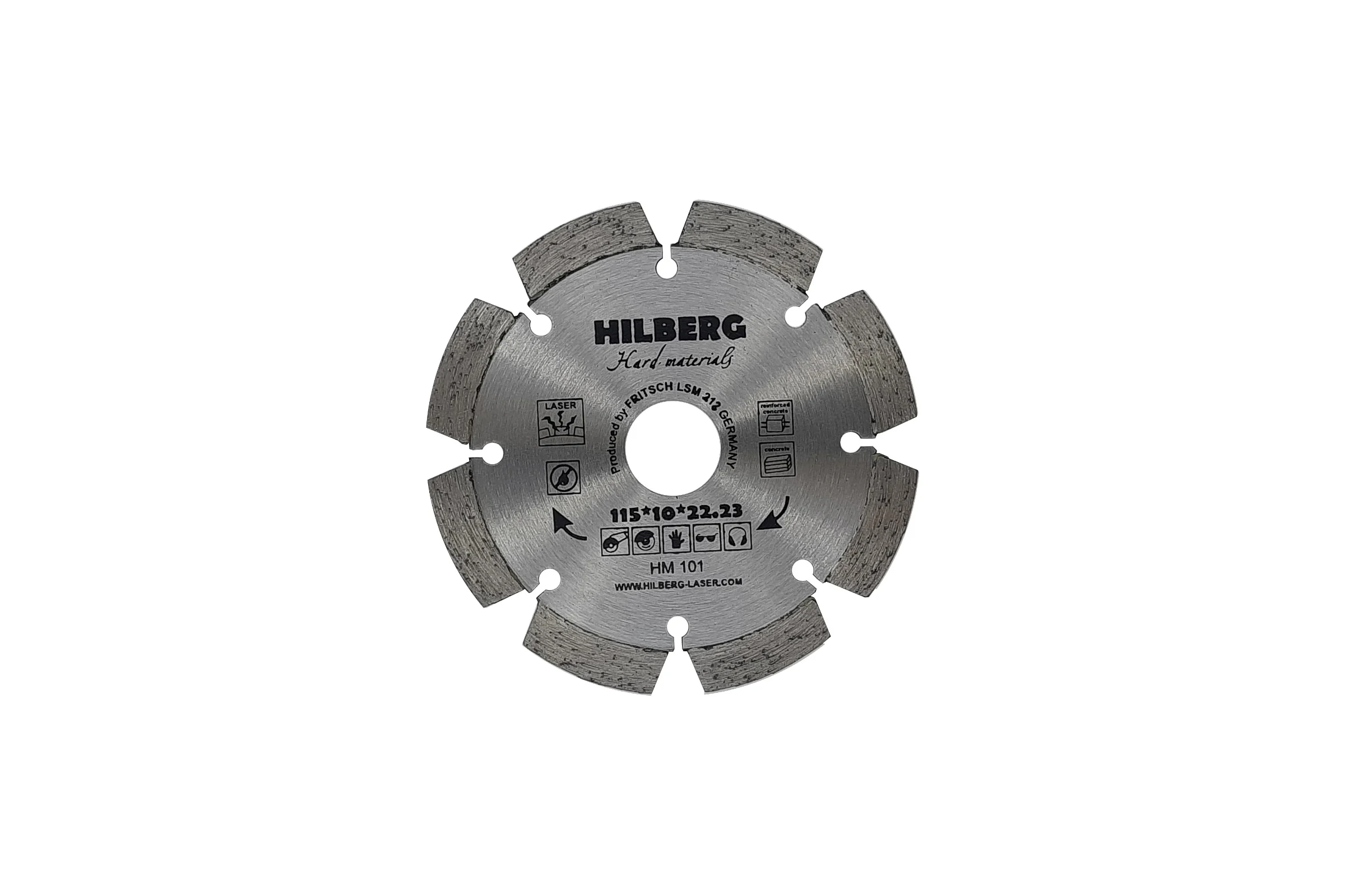 Диск алмазный отрезной Hilberg 115x22.23 Hard Materials Laser HM101