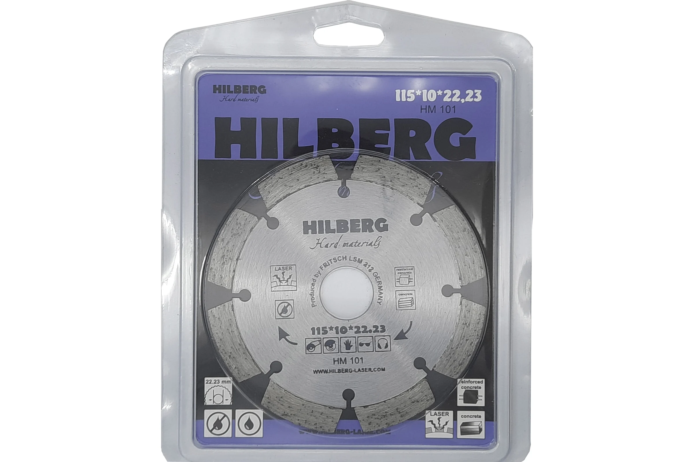 Диск алмазный отрезной Hilberg 115x22.23 Hard Materials Laser HM101